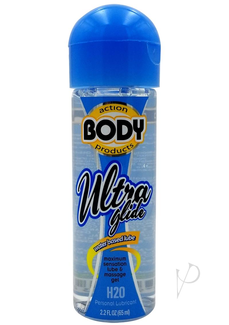 Body Action Ultra Glide Water Based Personal Lubricant - 2.2 oz (65ml) Long Lasting & Hypoallergenic - Perfect for Couples, Massage & Sensual Intimacy