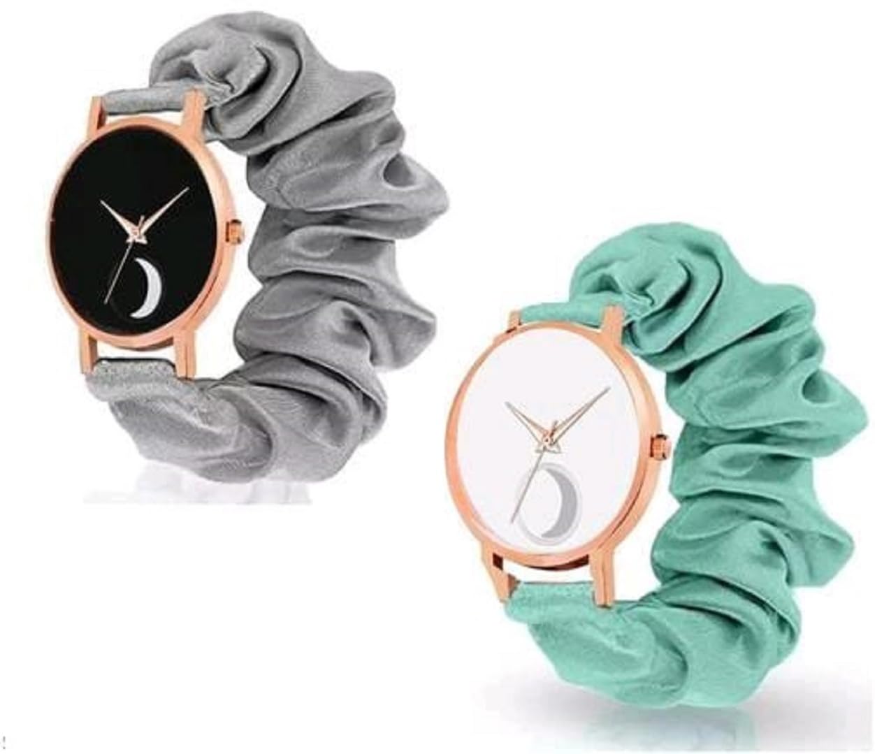 Scrunchie Korean Style Fashion Watch for Women & Girls - Casual Analog Wristwatch with Adjustable Band | Perfect for Everyday Wear, Office, School & Date Nights