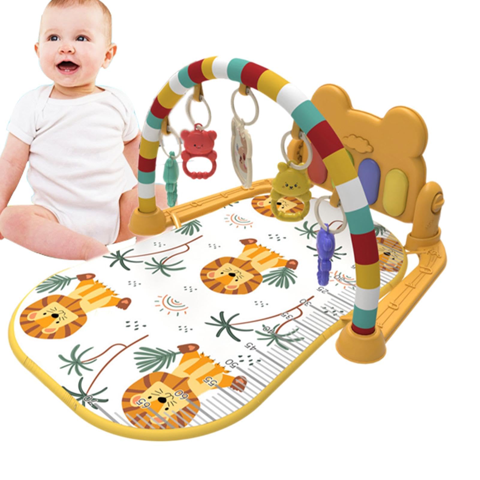 Kids Gym Mat - Cartoon Activity Musical Play Mat for Fitness, Kicking & Leg Strength Exercises | Multifunctional Exercise Mat for Toddlers & Children | Perfect for Playrooms, Daycares & Home Workouts