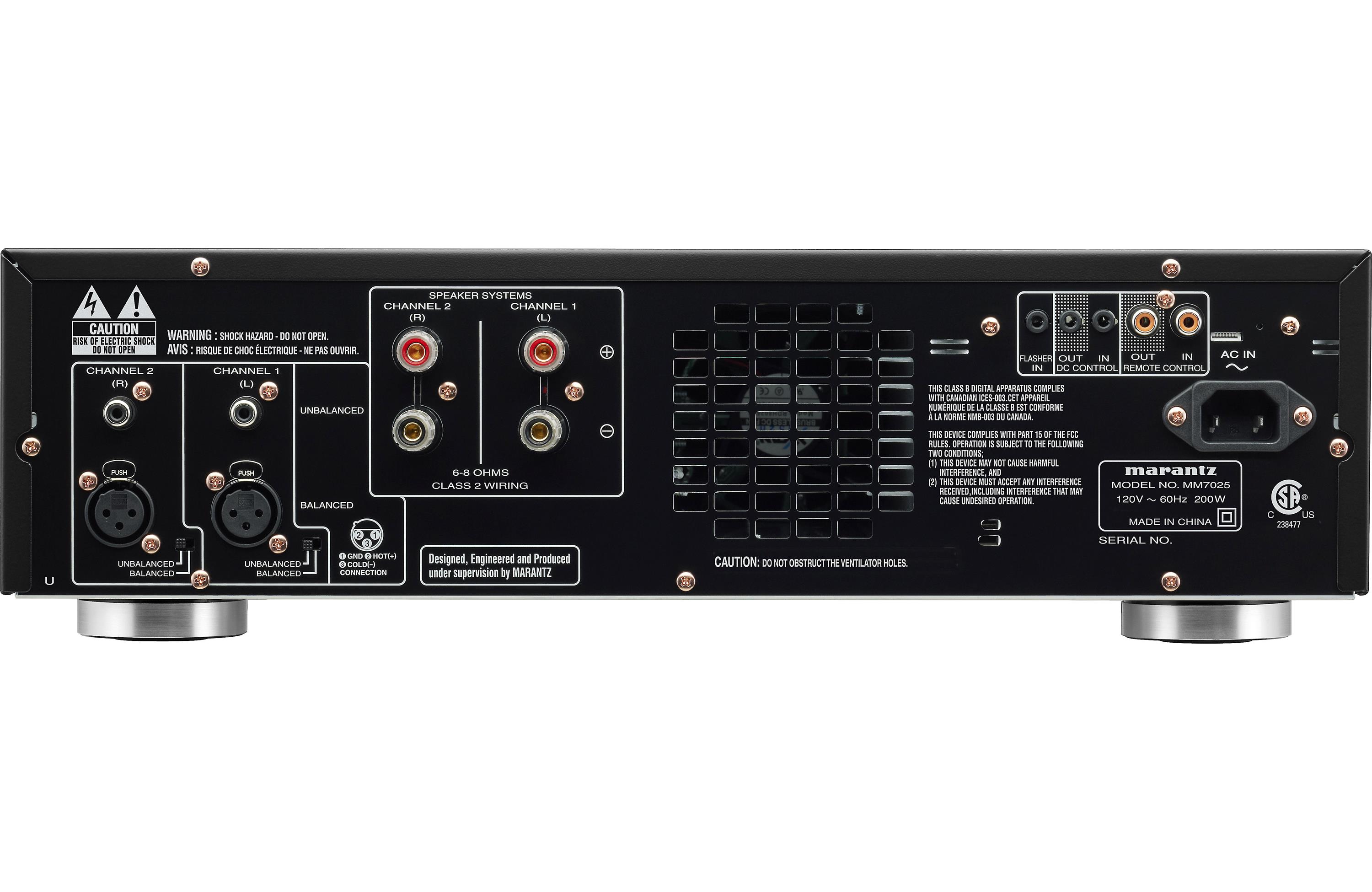 Marantz MM7025 2 Channel Home Theater Power Amplifier - High Performance Audio for Movies & Music | Perfect for Home Theater & Stereo Systems