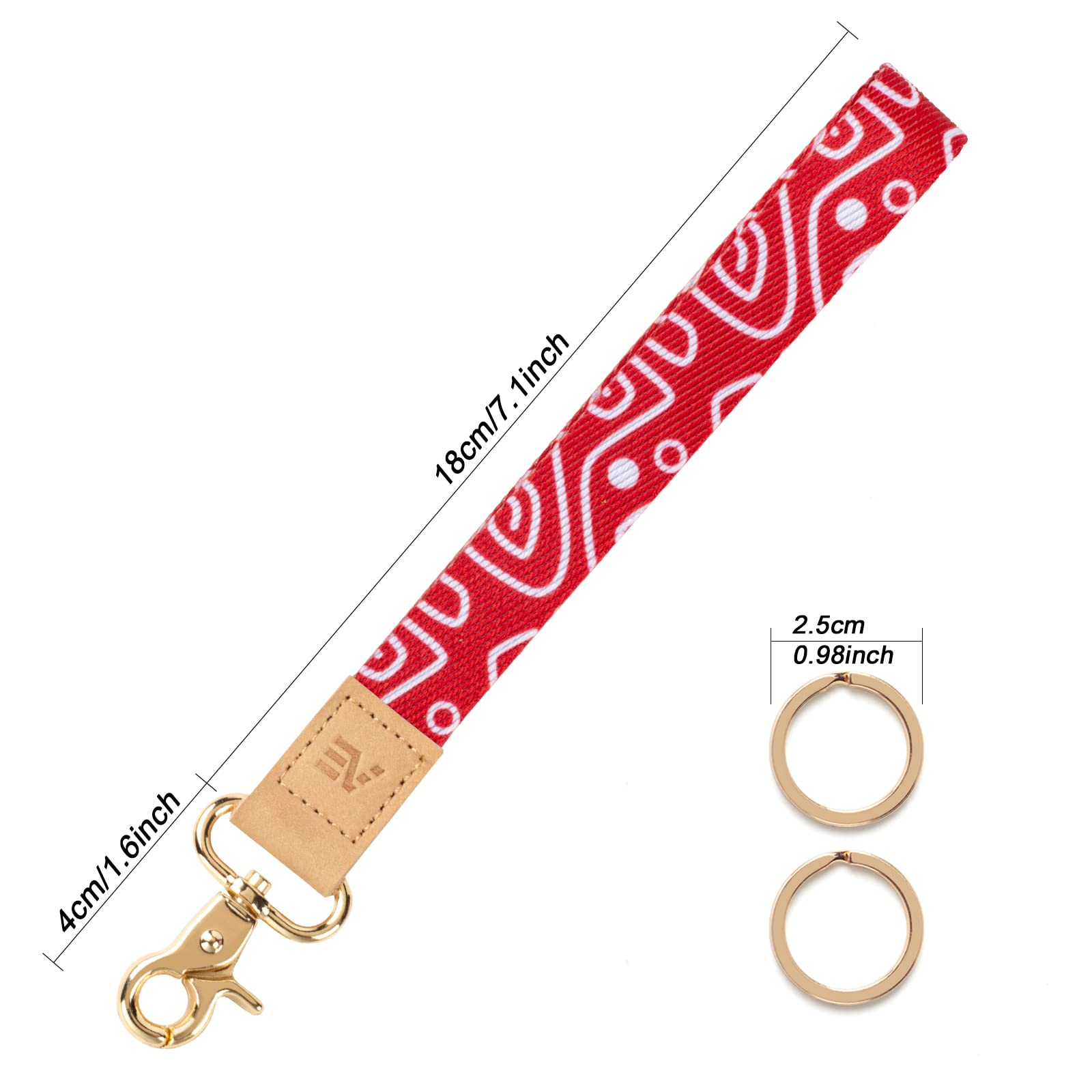 EcoVision 2-Pack Keychain Lanyards with 4 Keyrings - for Keys & Wristlet - Women's Key Holder for Work & Travel