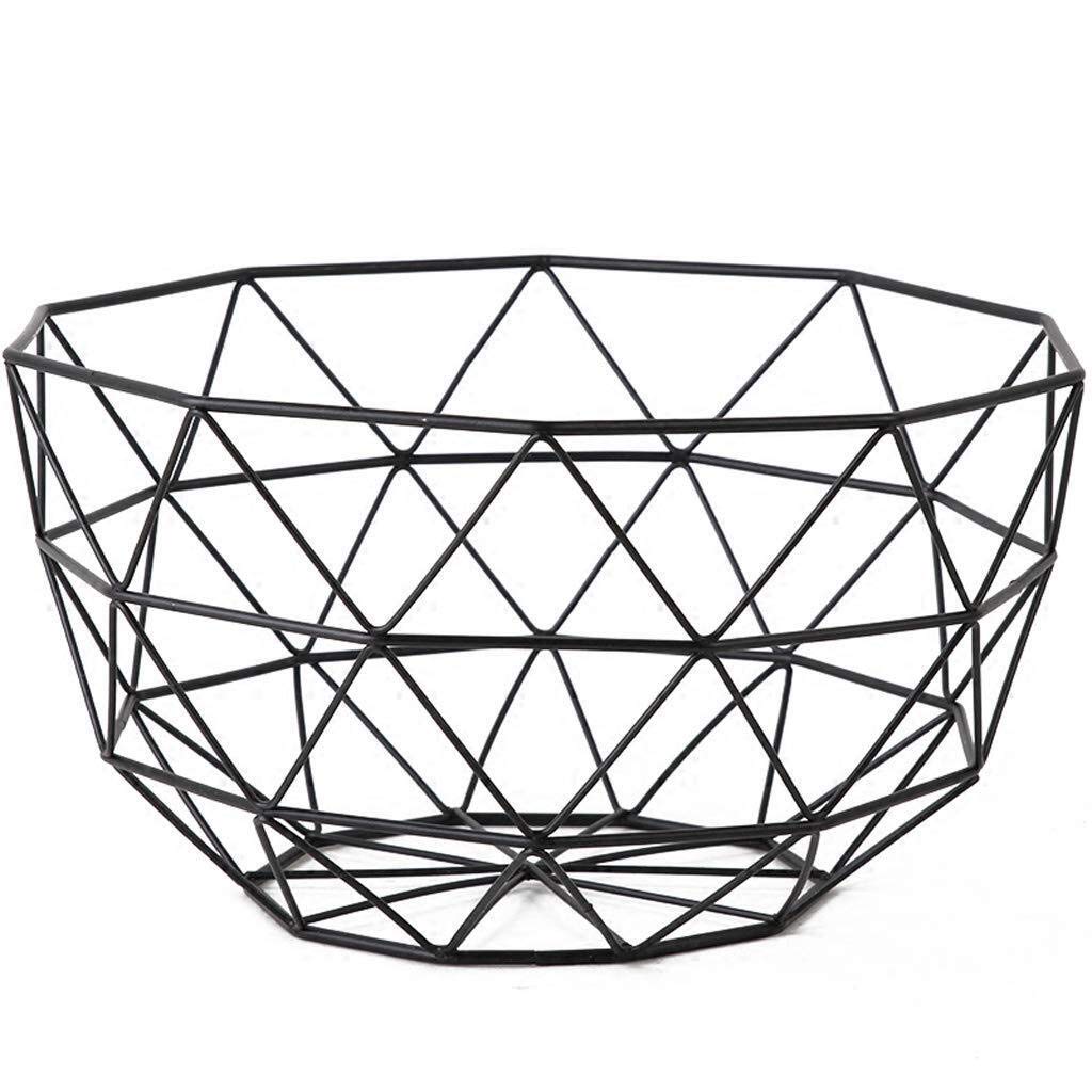 Nordic Wrought Iron Storage Basket - Black Fruit Basket for Kitchen, Home Organization & Decoration | Perfect for Storing Fruits, Vegetables, Toys & Home Essentials