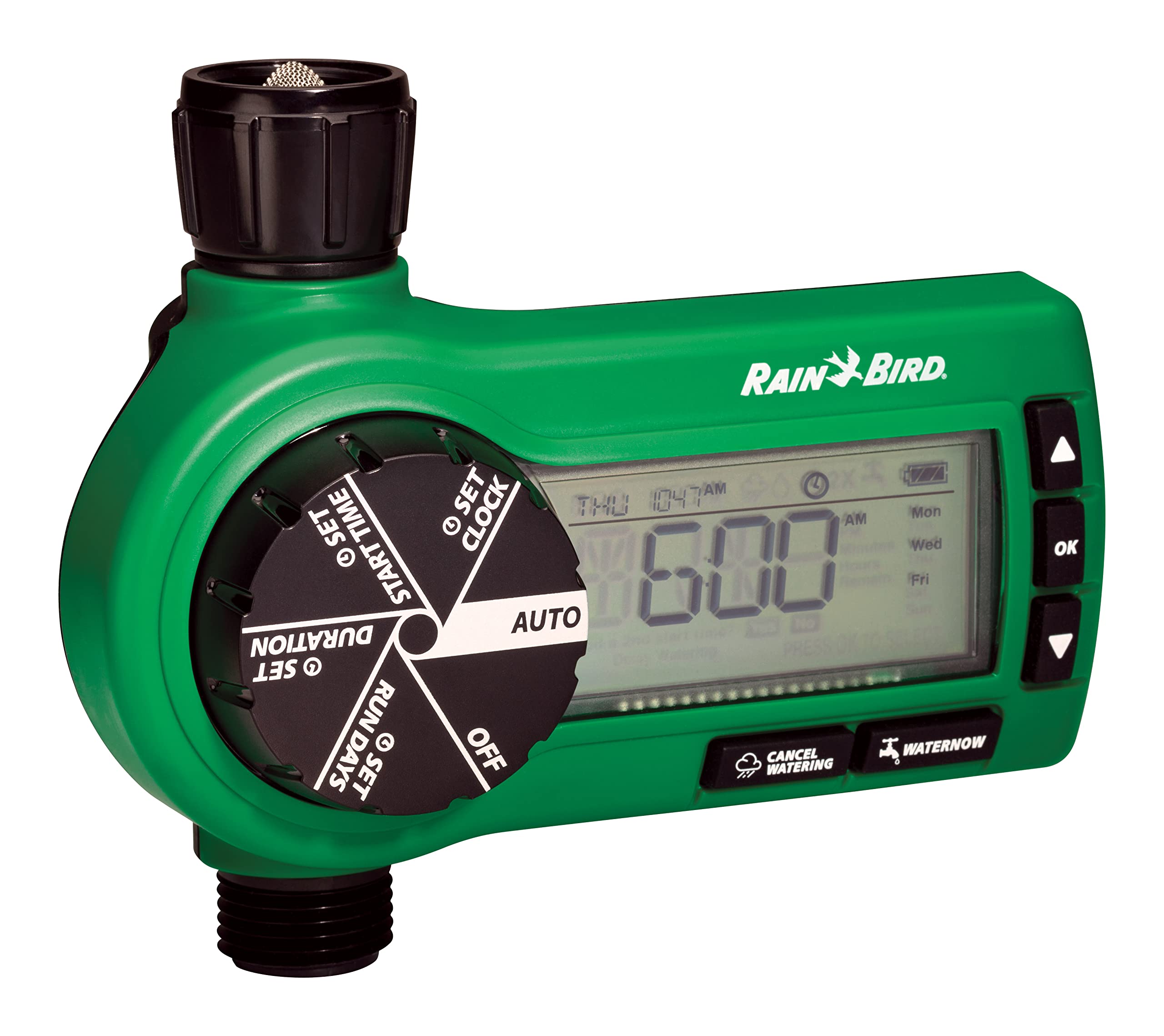 Rain Bird 1ZEHTMR Professional Grade Digital Hose Timer - Battery Operated Watering Controller for Garden, Lawn & Landscape Irrigation (1 Zone/Station) | Perfect for Automatic Sprinkler Systems & Drip Irrigation
