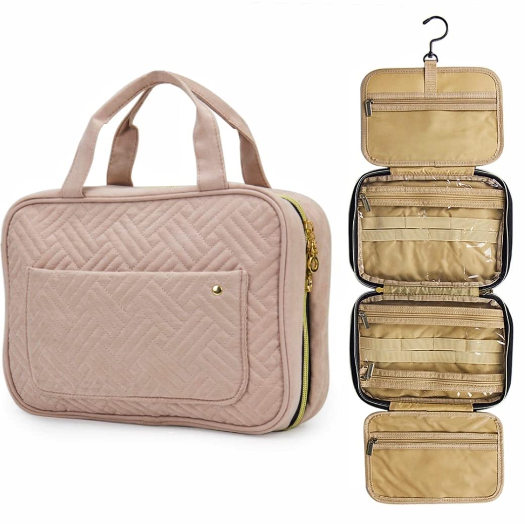 Innovatronic Hanging Travel Toiletry Bag - Waterproof Cosmetic Organizer for Makeup, Shampoo & Toiletries - Pink Travel Accessories for Women & Men - Perfect for Vacation, Gym & Business Trips