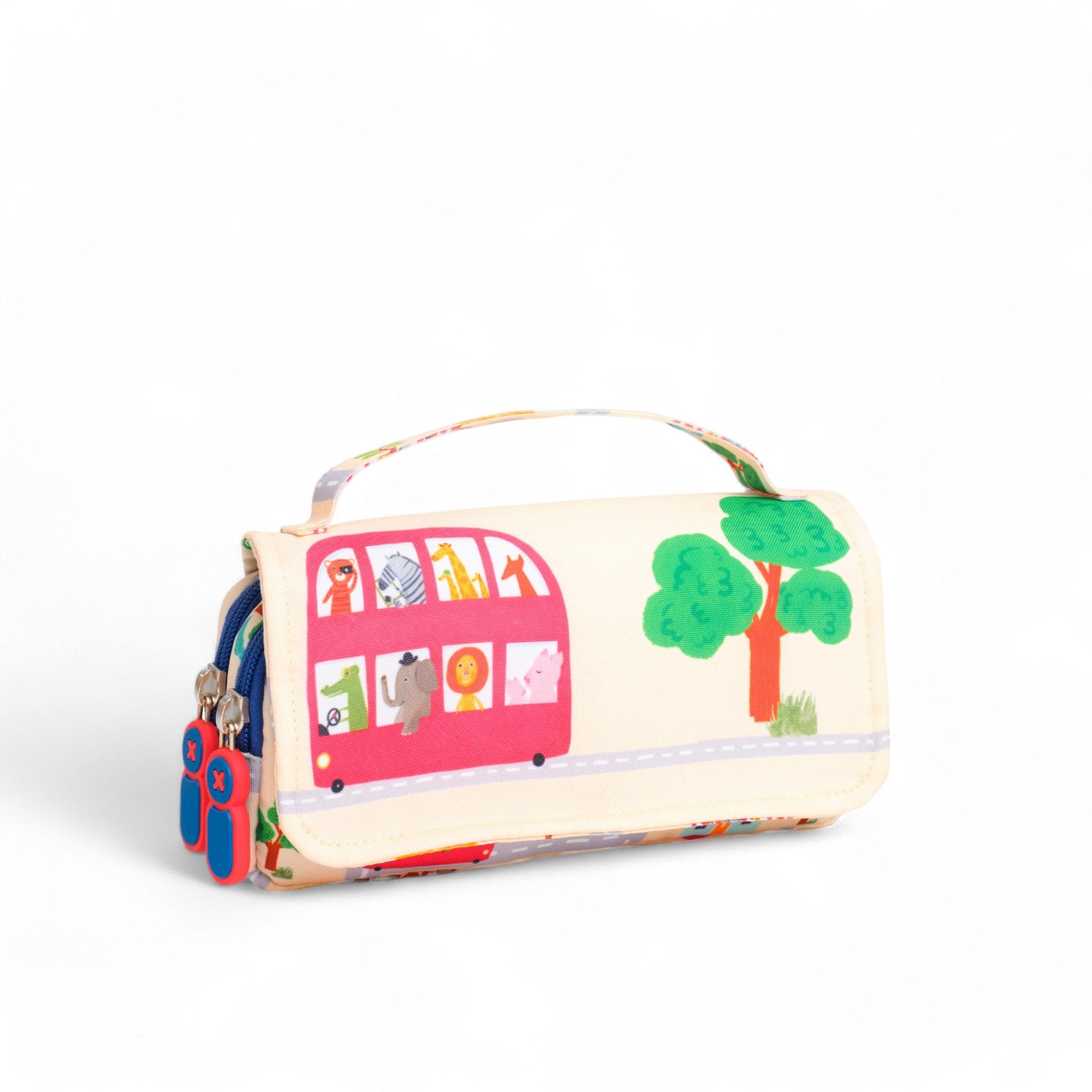 Wheel on the Bus Pencil Case - Cute School Bus Shaped Pencil Pouch for Kids - Perfect for School Supplies, Back to School, Classroom Organization & Travel