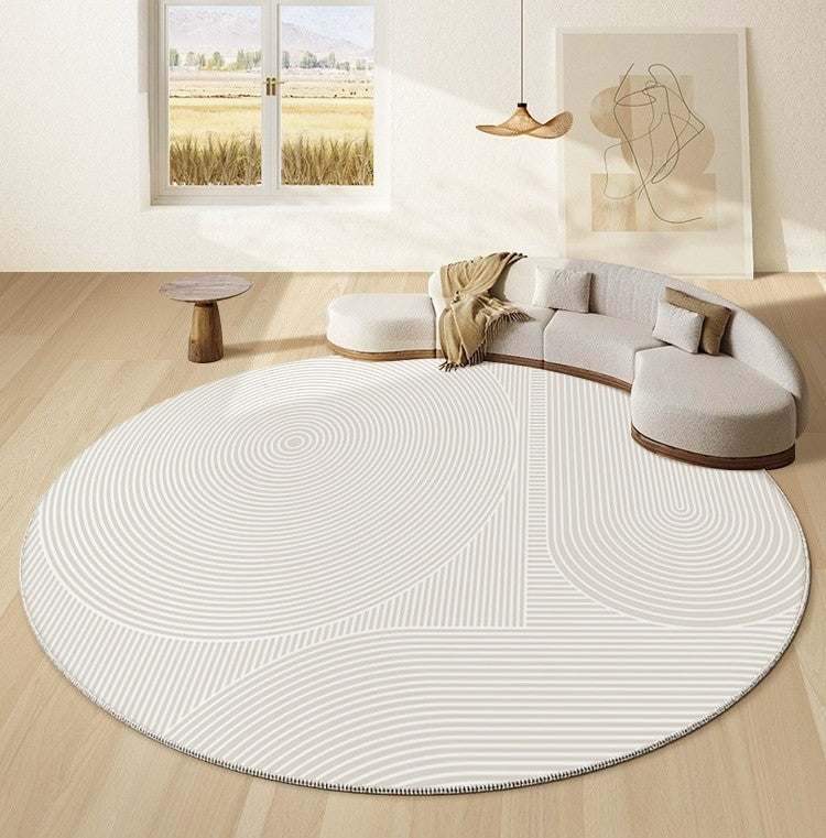 Modern Abstract Area Rugs for Bedroom & Living Room - Geometric Round Rugs for Dining Room & Under Chairs - Contemporary Home Decor for Cozy Spaces