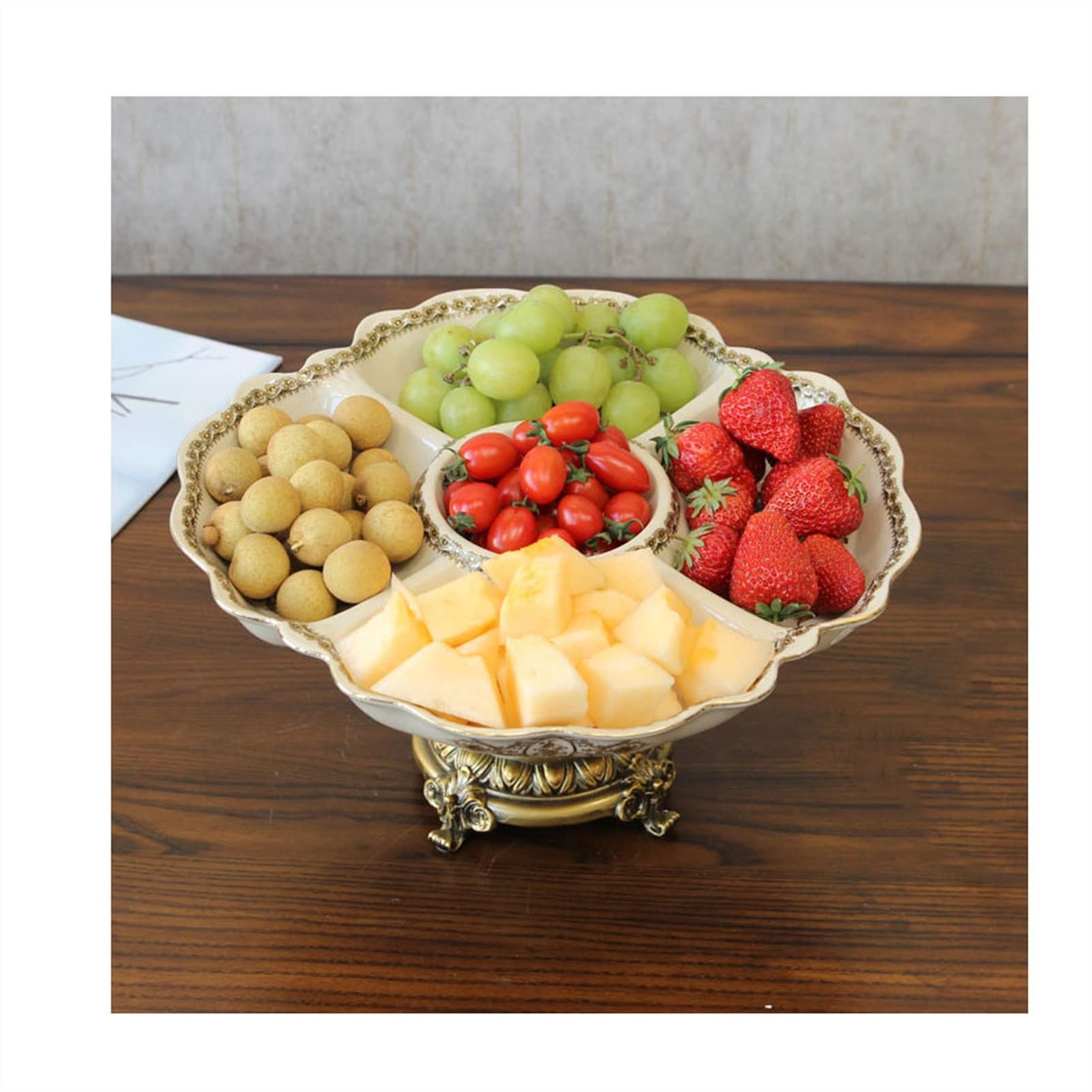 Premium Ceramic Snack Plates & Fruit Serving Trays - Elegant Centerpiece Bowls for Dining Room, Party, and Home Decor (Set of 3) - Perfect for Entertaining, Appetizers, and Fruit Displays