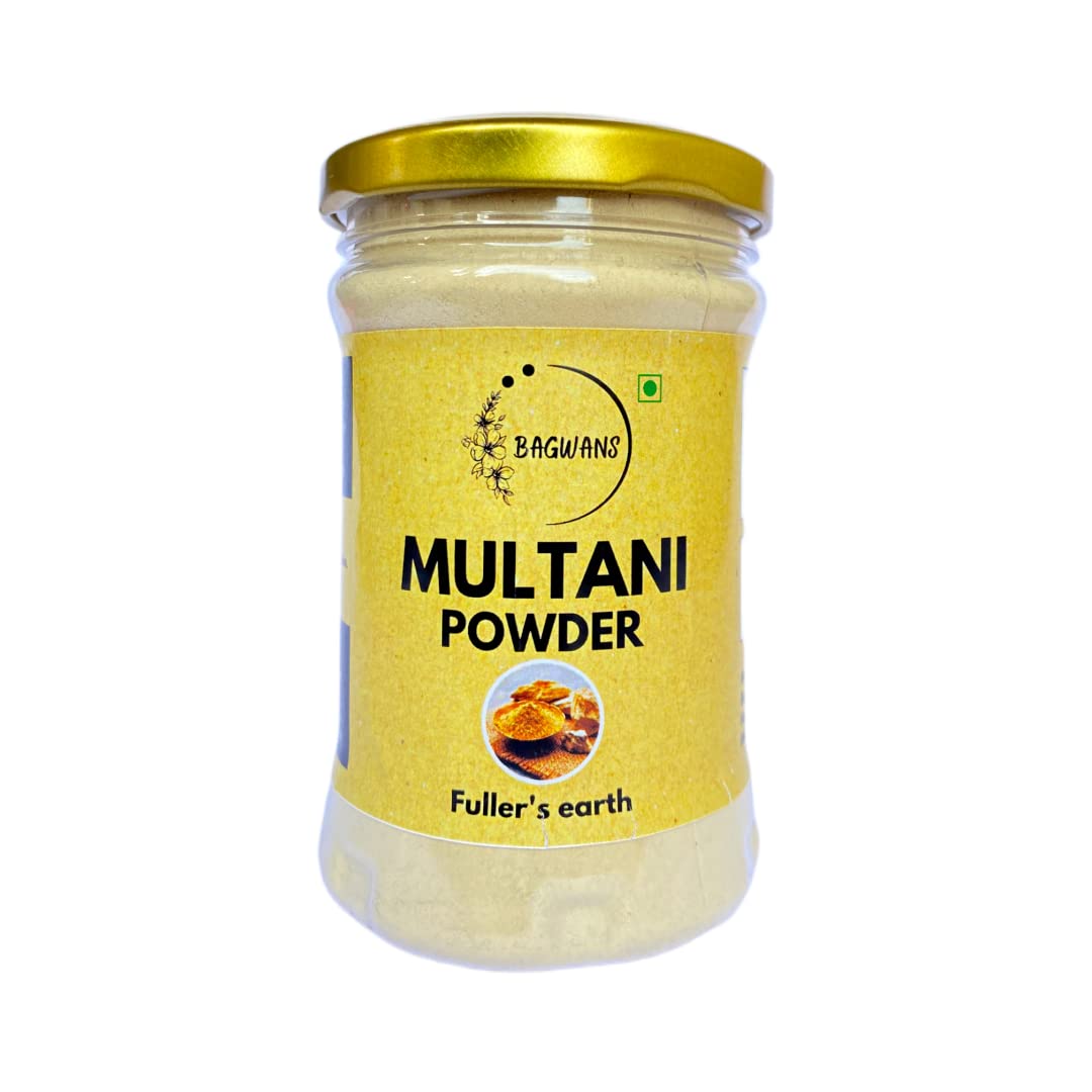 Bagwans Natural Multani Mitti Powder (Fuller's Earth) - 200g Clay Mask for Face, Hair & Skin Care - Suitable for All Skin Types - Deep Cleansing, Oil Control & Glowing Skin - Perfect for Spa Days & DIY Beauty Treatments