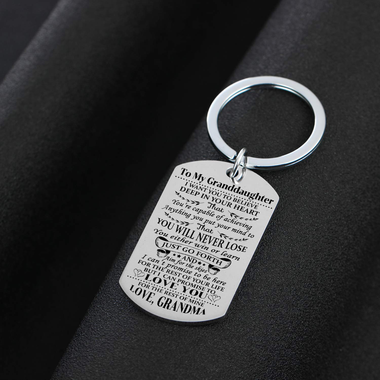 Believe Inspirational Keychain - Thoughtful Gift from Grandma for Granddaughter, Birthday, Graduation, Christmas | Perfect for Everyday Carry, Key Organization & Heartwarming Keepsake