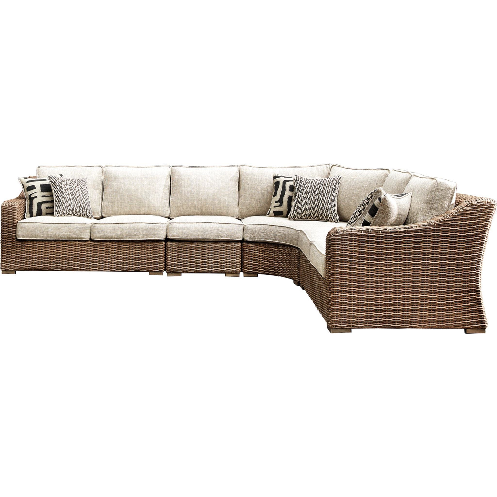 Beachcroft 4-Piece Outdoor Modular Sectional Sofa Set - Waterproof Patio Furniture for Backyard, Poolside & Garden Lounge (Grey) | Perfect for Entertaining & Relaxing Outdoors