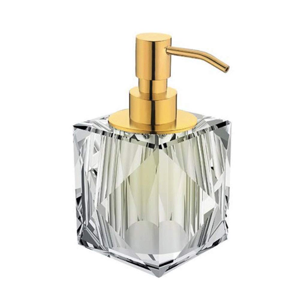 Premium Glass Soap Dispenser with Rust-Proof Copper Pump - Geometric Design Hand Soap & Lotion Bottle for Bathroom, Kitchen & Essential Oils - Elegant Bathroom Accessories for Home & Spa Decor