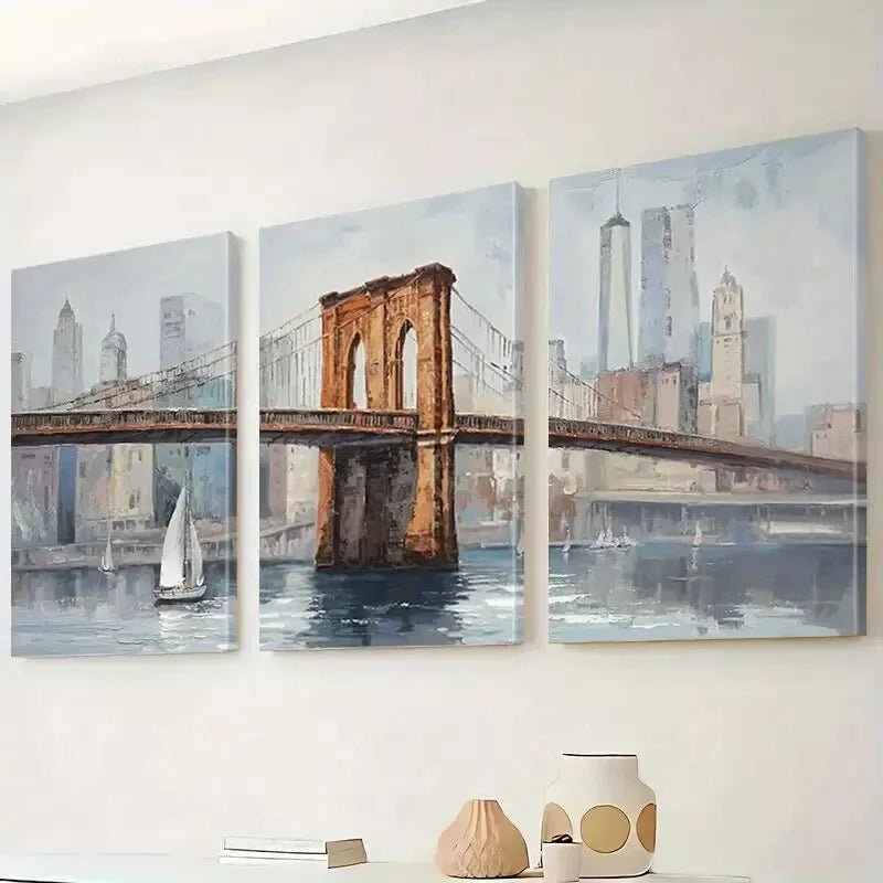 3-Piece Modern Decorative Classic Art Set - Framed Canvas Wall Art 50x70cm (20x28in) | High Quality Print | 100% Australian Made | Ready to Hang | Perfect for Living Room, Bedroom & Office Decor