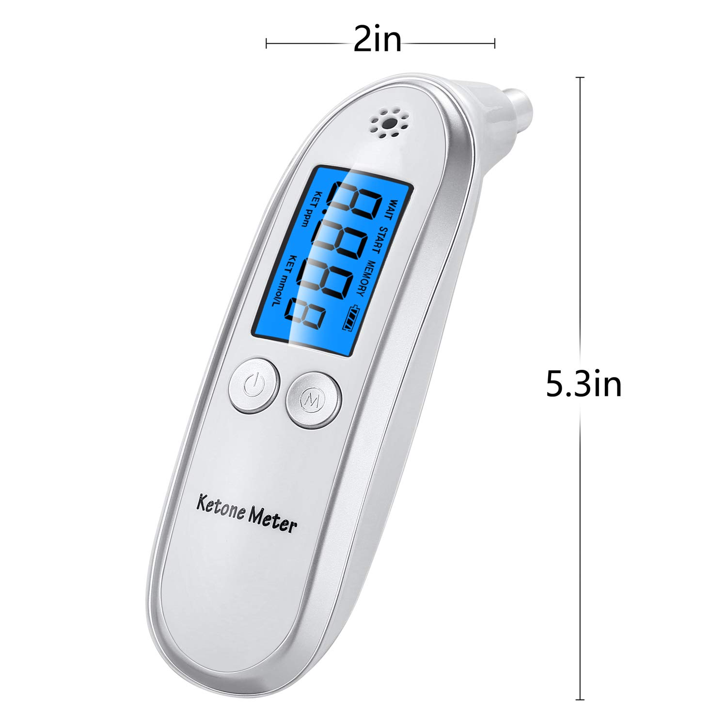 Portable Ketosis Breathalyzer - Advanced Ketone Breath Analyzer with 10 Disposable Mouthpieces for Ketosis Testing | Perfect for Keto Diet, Weight Loss & Fitness Tracking