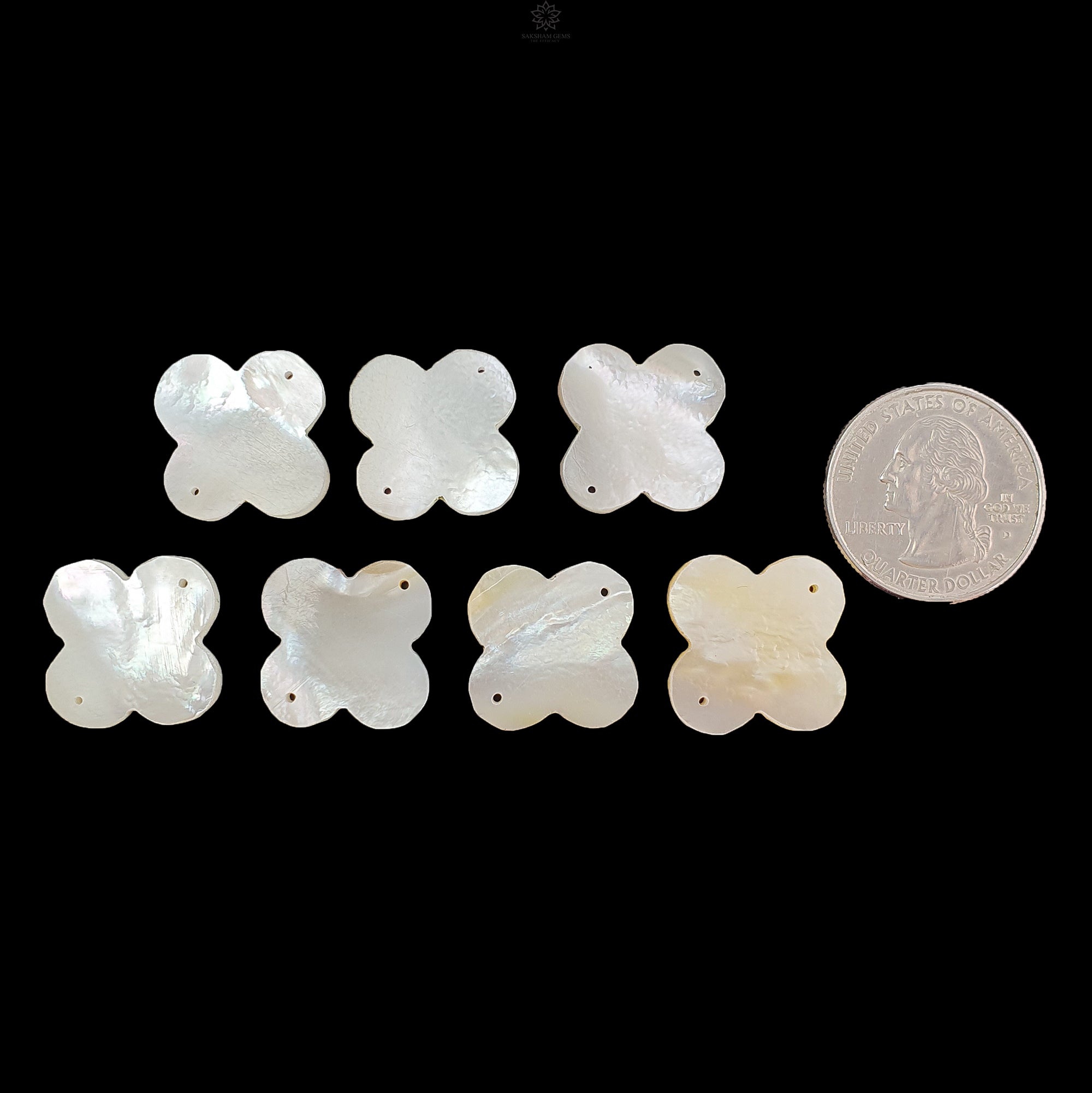 Natural Untreated White Mother of Pearl Gemstone Carvings - Handcrafted Fancy Shapes for Jewelry Making (Perfect for Necklaces, Earrings & DIY Craft Projects)