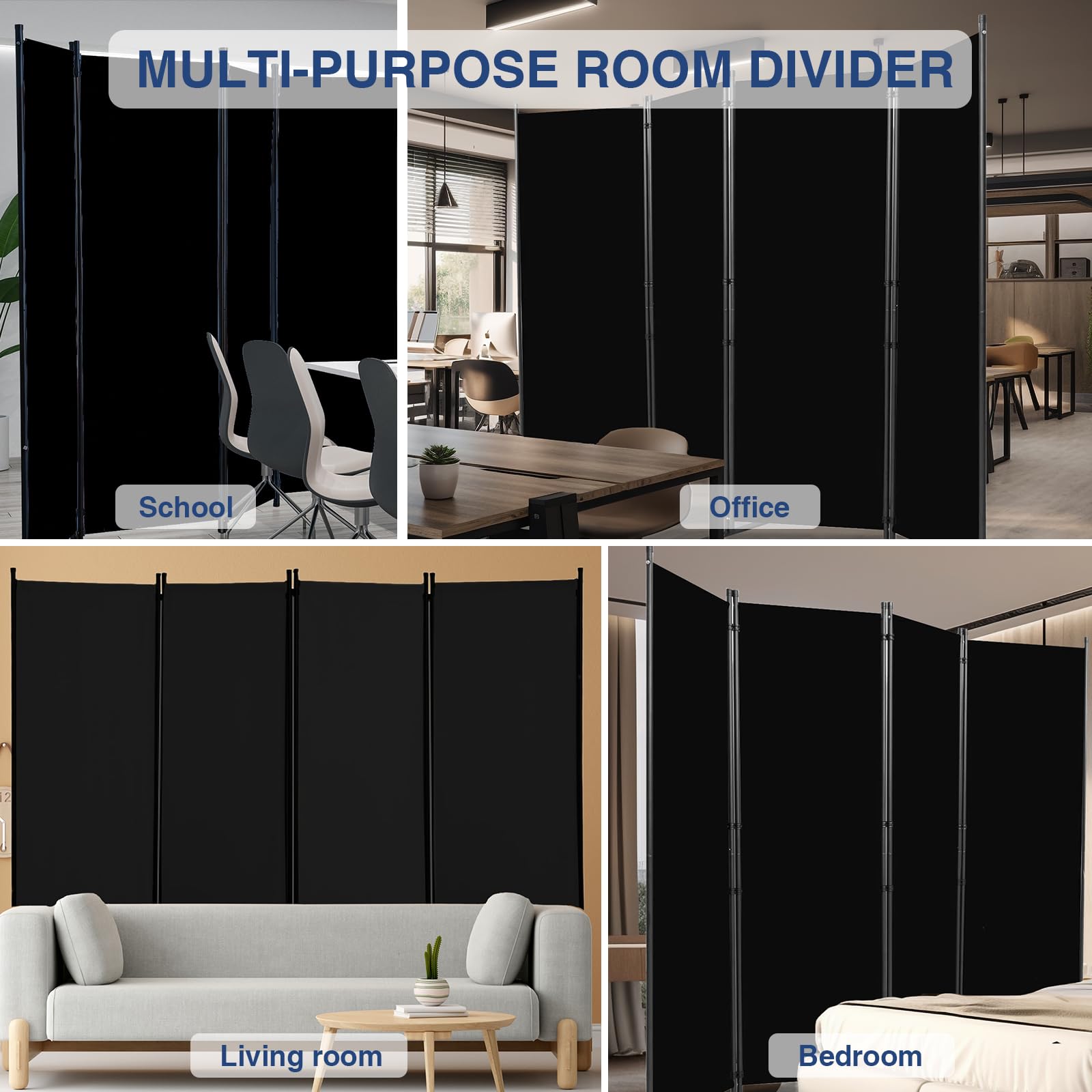 4 Panel Folding Room Divider Screen - 84