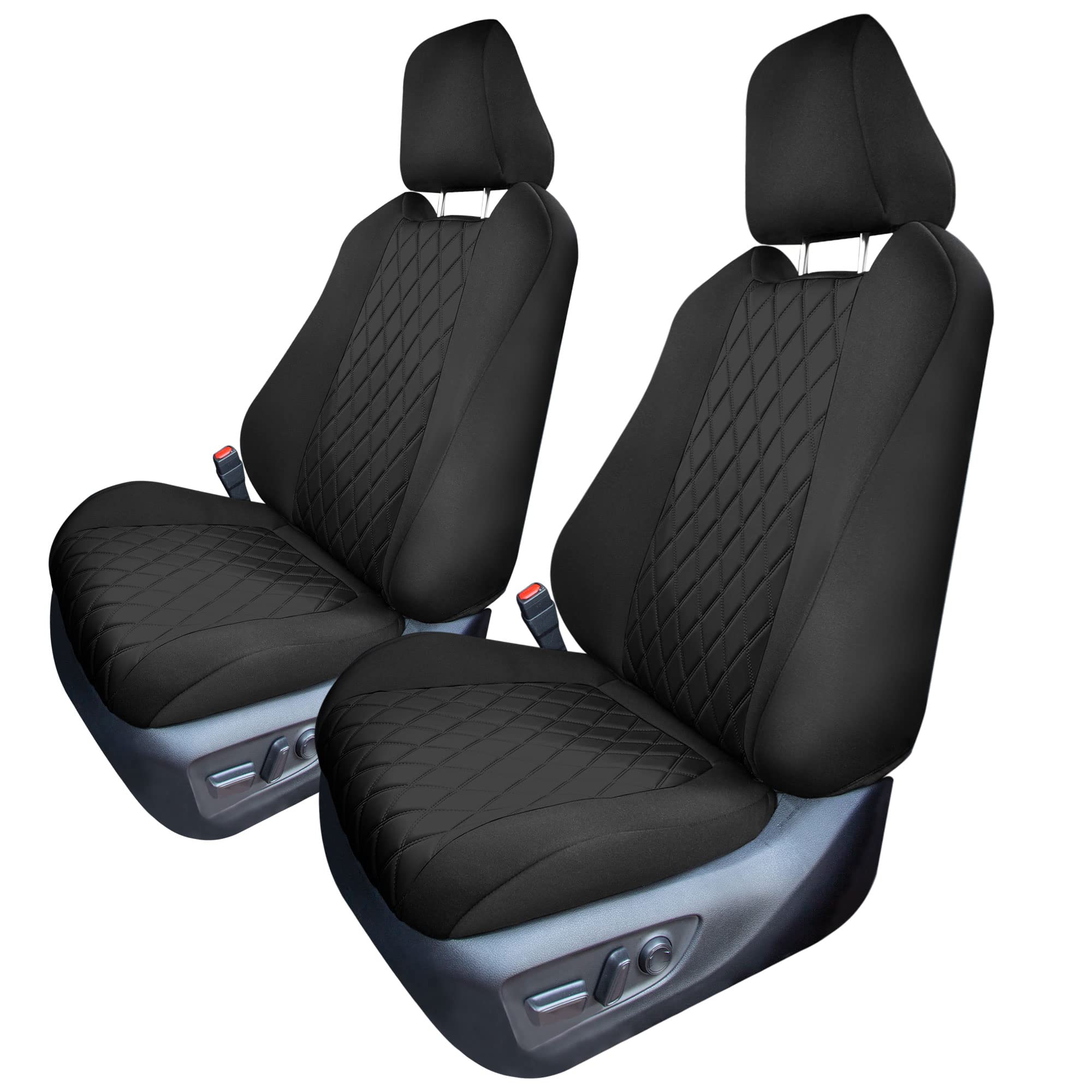 Premium Custom Fit Seat Covers for Toyota RAV4 Hybrid & Prime (2021-2022) - Water Resistant Neosupreme Neoprene Front Seat Covers Set in Black | Durable Car Interior Accessories for Commuting, Road Trips & Outdoor Adventures