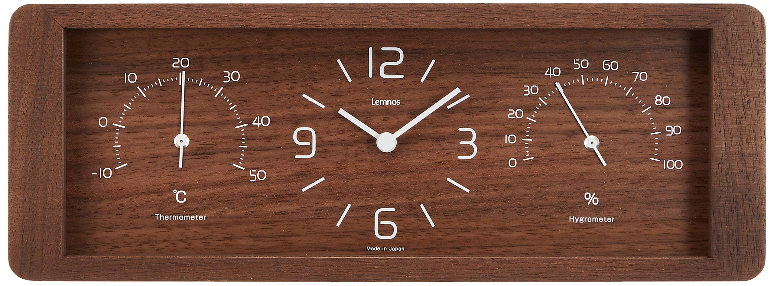 Lemnos Men's Yokan Wood Table Clock - Handcrafted Brown Wooden Desk Clock for Home & Office Decor - Perfect for Bedroom, Living Room, and Workspace