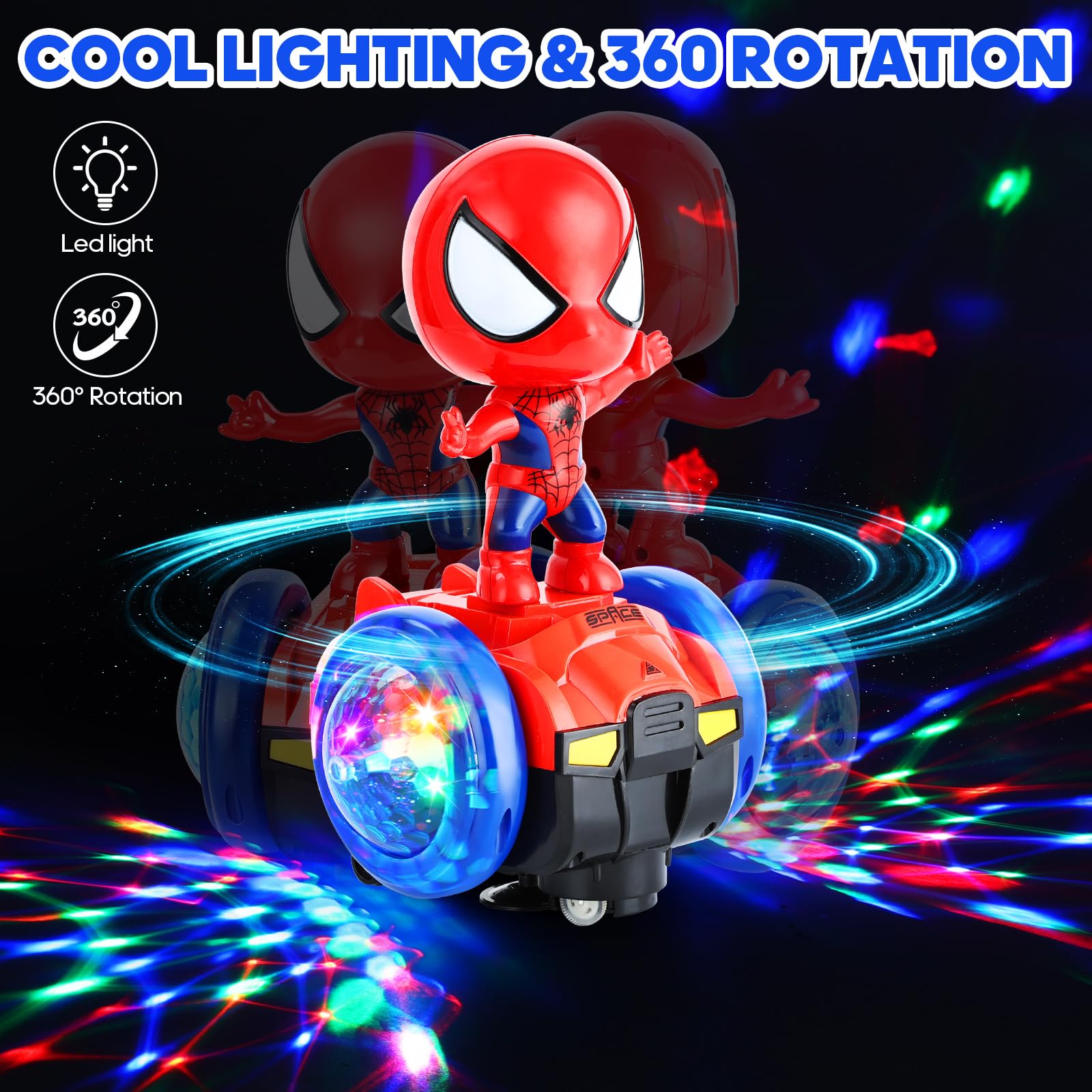 **Interactive Dancing Robot Toy Car with Flashing Lights & Music - Sensory Learning Toy for 1-4 Year Old Boys & Girls - Perfect Birthday Gift for Toddlers (Ages 1-3) - Fun Educational Toy for Playtime & Early Development**