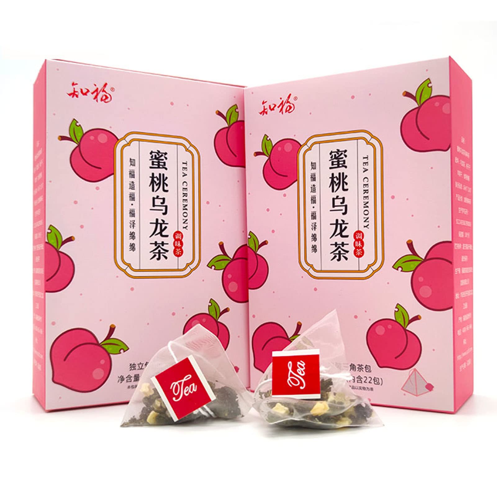 Organic Peach Oolong Tea - 100% Natural Chinese Fruit Tea, 22 Individually Wrapped Pyramid Tea Bags (66g/2.3oz) - Perfect for Afternoon Tea, Gifts & Relaxation at Home or Office