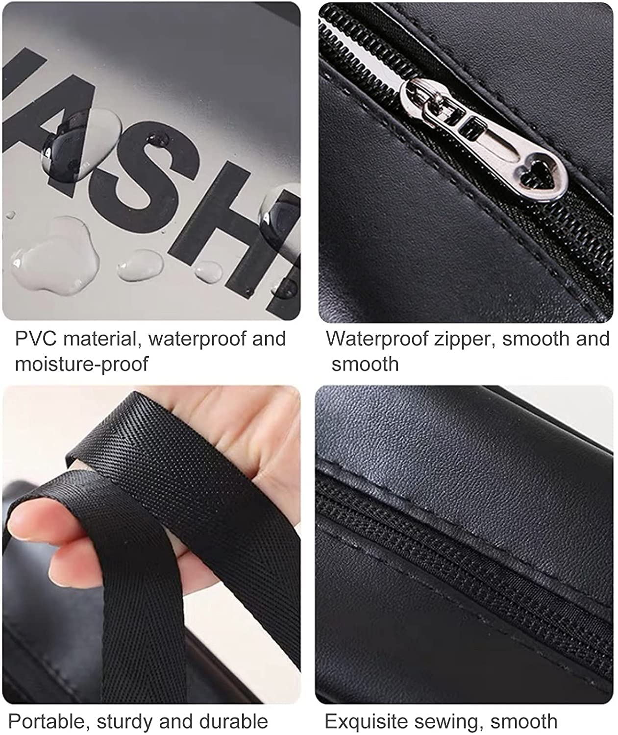 Multipurpose Cosmetic Organizer Bag for Women & Girls - Travel Makeup Pouch Set of 3 (Black) | Perfect for Travel, Gym, and Daily Essentials Storage