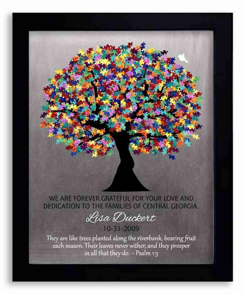 8x10 Personalized Framed Art Print for Autism Teacher Gift - Solid Wood Frame with Gift Wrapping - Perfect for Teacher Appreciation, Staff Recognition & Office Decor (LTC-P1498)