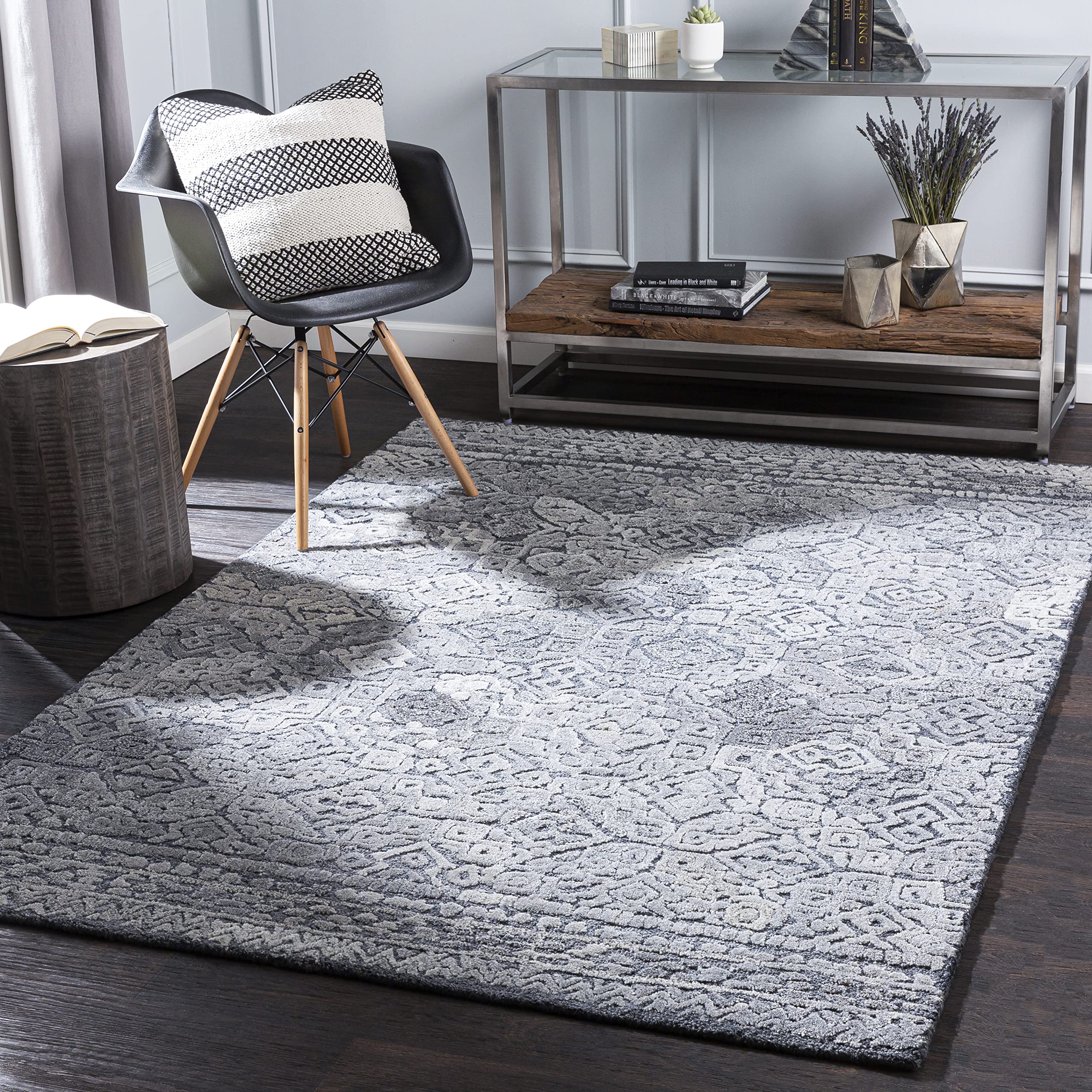Mark&Day 5x7 Traditional Silver Gray Area Rug - Soft & Durable Living Room, Bedroom, Kitchen Carpet (5' x 7'6