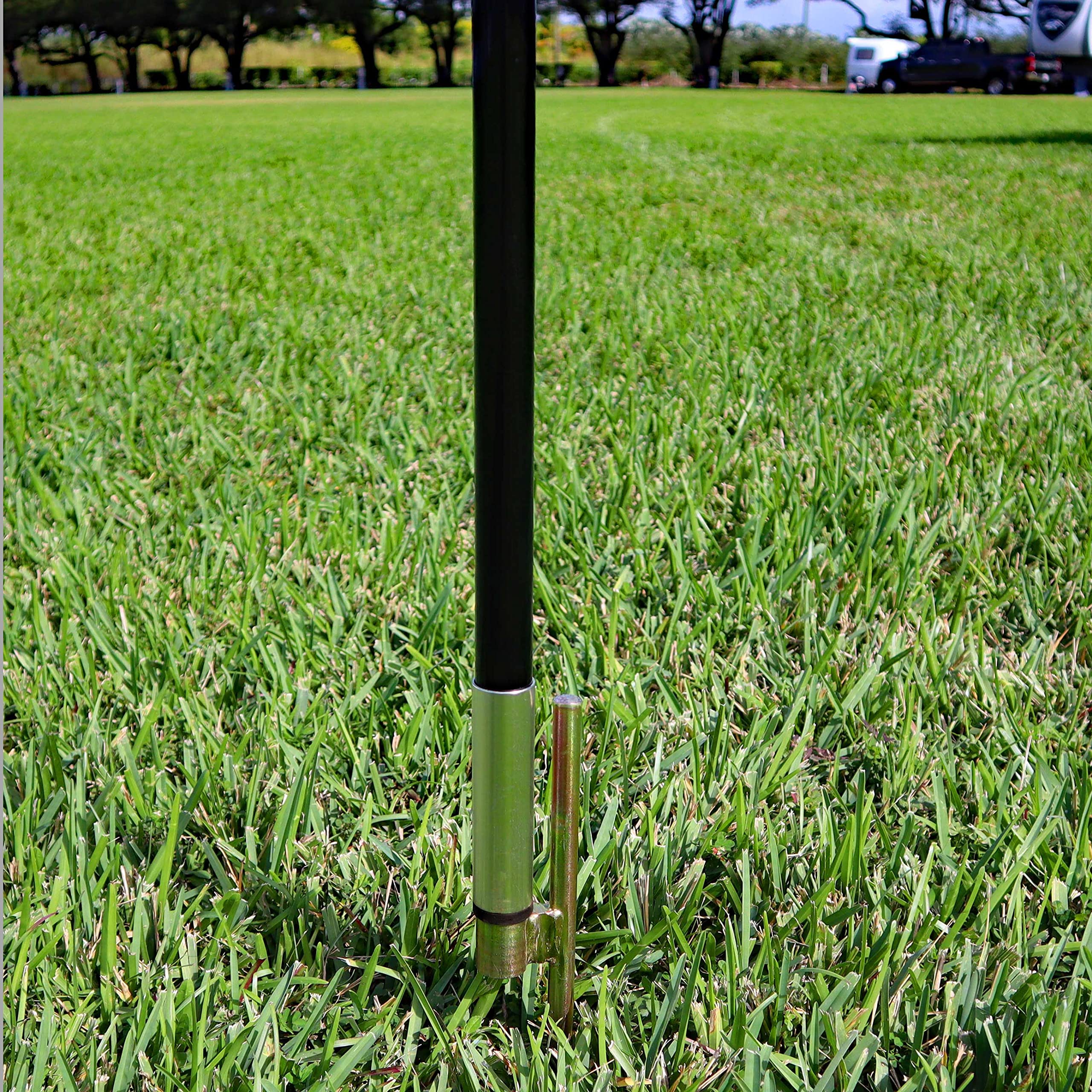Portable Flag Pole Kit - 11ft Telescoping Fiberglass Pole with 1¼