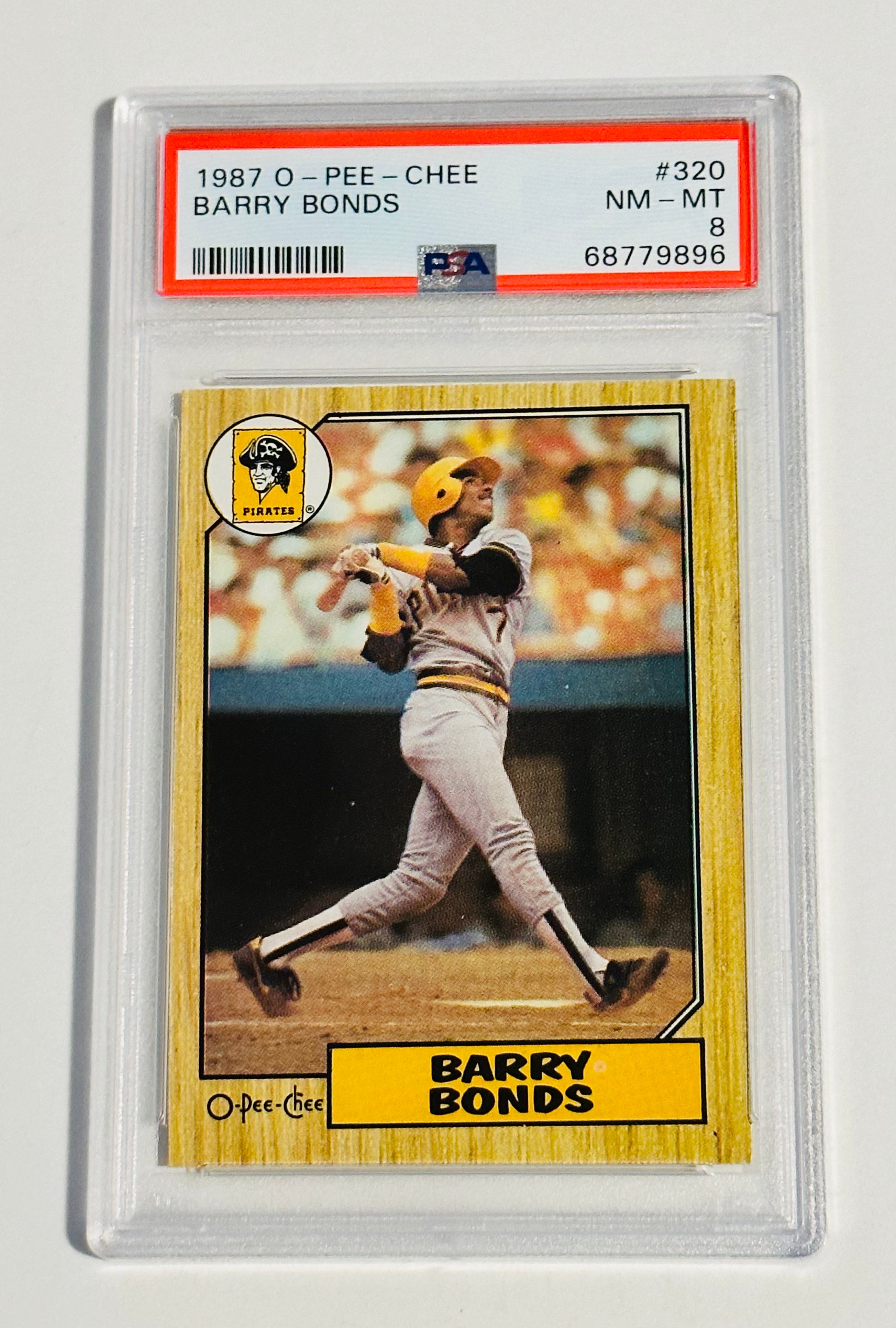 1987 OPC Topps Barry Bonds PSA 8 Rookie Baseball Card - Perfect for Collectors & Sports Memorabilia Displays