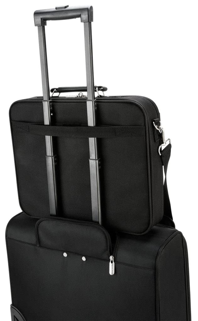 Targus 16-Inch Laptop Bag with Padded Compartment & Detachable Shoulder Strap - Durable Clamshell Design for Business Travel & Daily Commute (Black, Model CN01)
