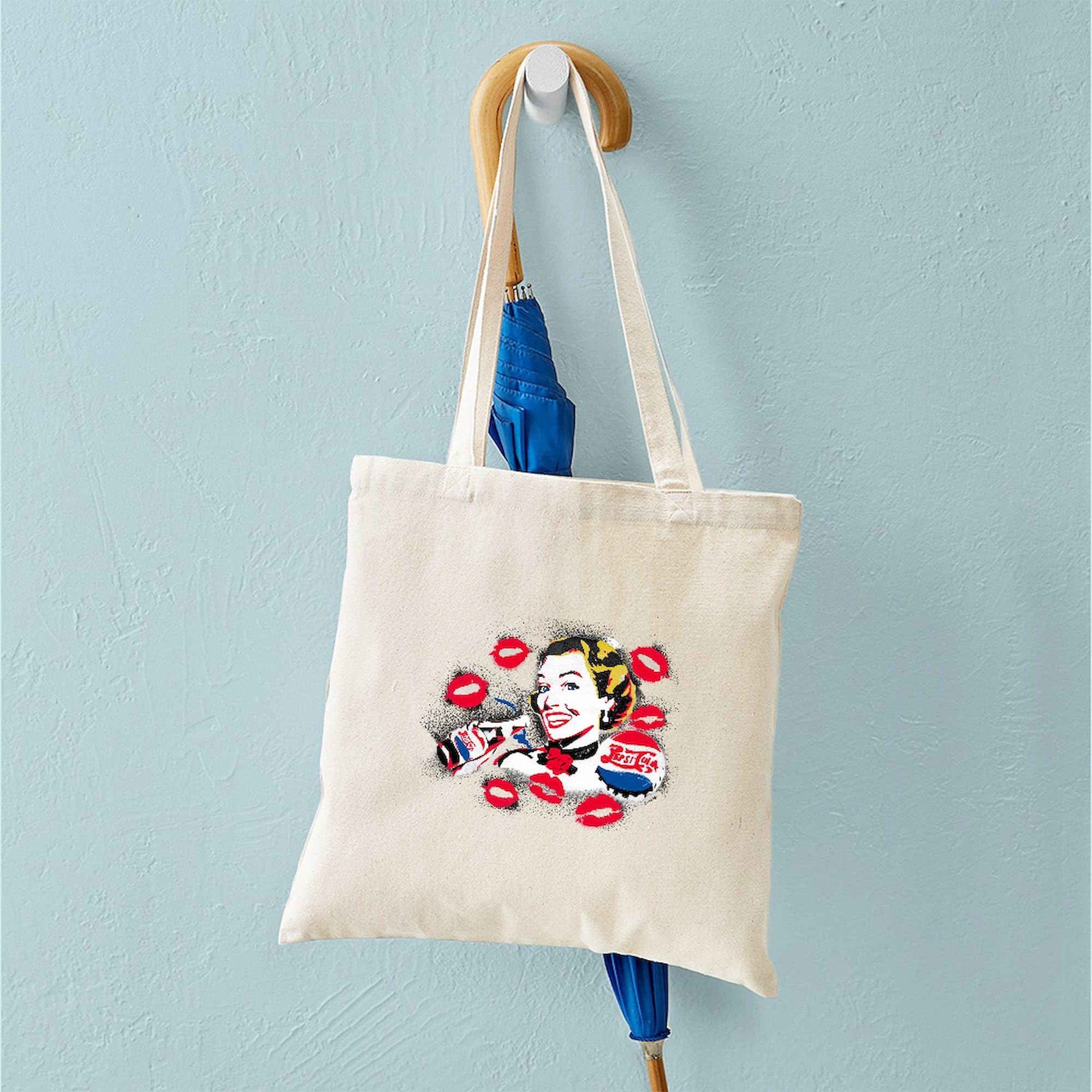 Pepsi Woman Tote Bag - Natural Canvas Reusable Shopping Bag for Women | Eco-Friendly Grocery Bag, Beach Tote & Work Commute