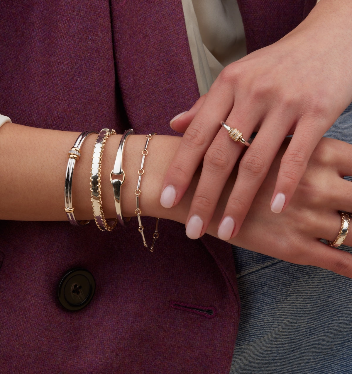 Two Tone Sloan Bracelet - Elegant Gold & Silver Cuff for Women | Perfect for Everyday Wear, Office & Special Occasions