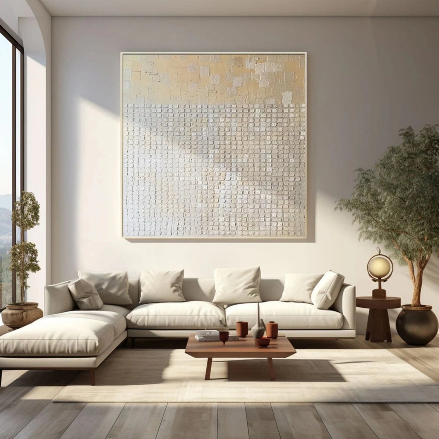 Abstract Beige & Brown Wall Art Print #BB120 - Modern Home Decor for Living Room, Bedroom & Office