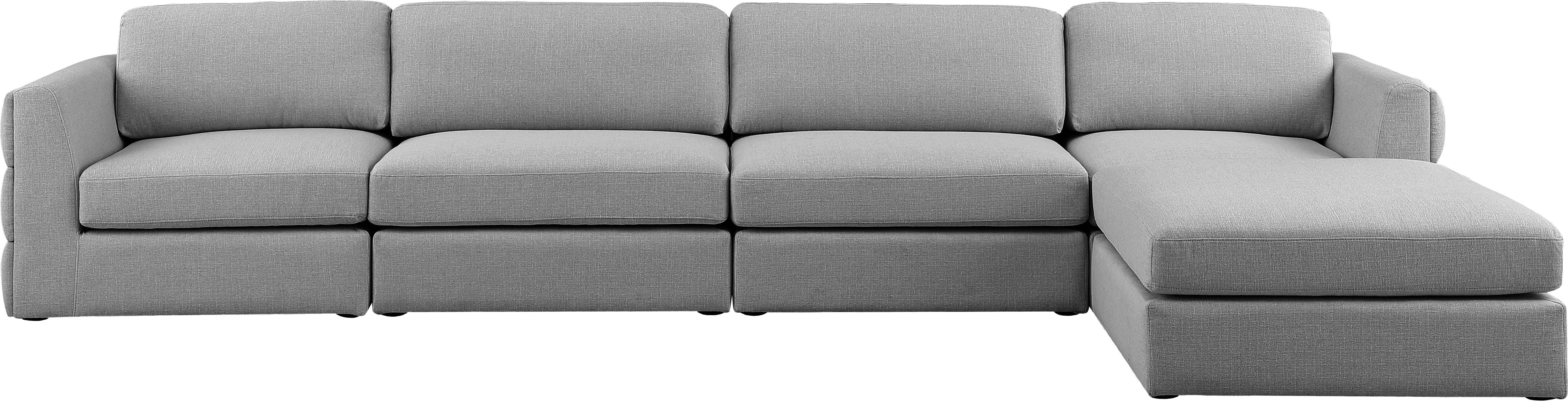 Beckham Durable Linen Textured Fabric Modular Sectional Sofa - Modern Living Room Furniture for Home Theater, Family Gatherings & Cozy Relaxation