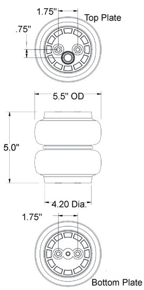 RE-5 Air Suspension Bags 200 PSI - Heavy Duty Air Springs for Trucks & SUVs - 2 Pack - Perfect for Towing, Load Leveling & Off-Road Adventures