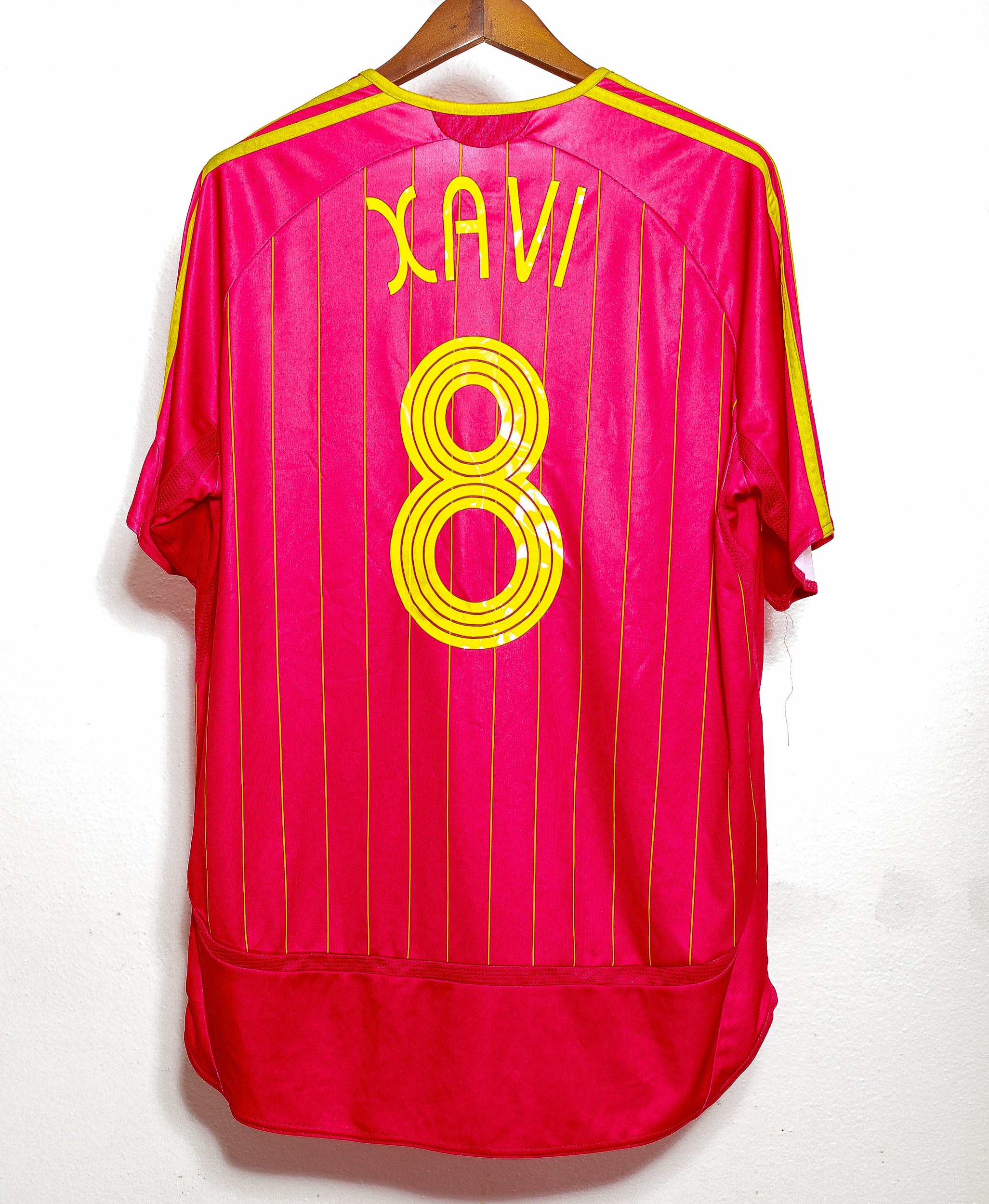 Authentic 2006 Spain Home Soccer Jersey #8 Xavi - XL Size - Vintage Football Shirt for Fans, Collectors & Match Days