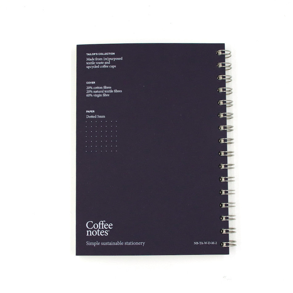 Premium Coffeenotes Medio Wiro Notebook - Aubergine Tweed Cover, Spiral Bound Journal for Writing, Sketching & Note Taking - Perfect for Office, School & Creative Projects