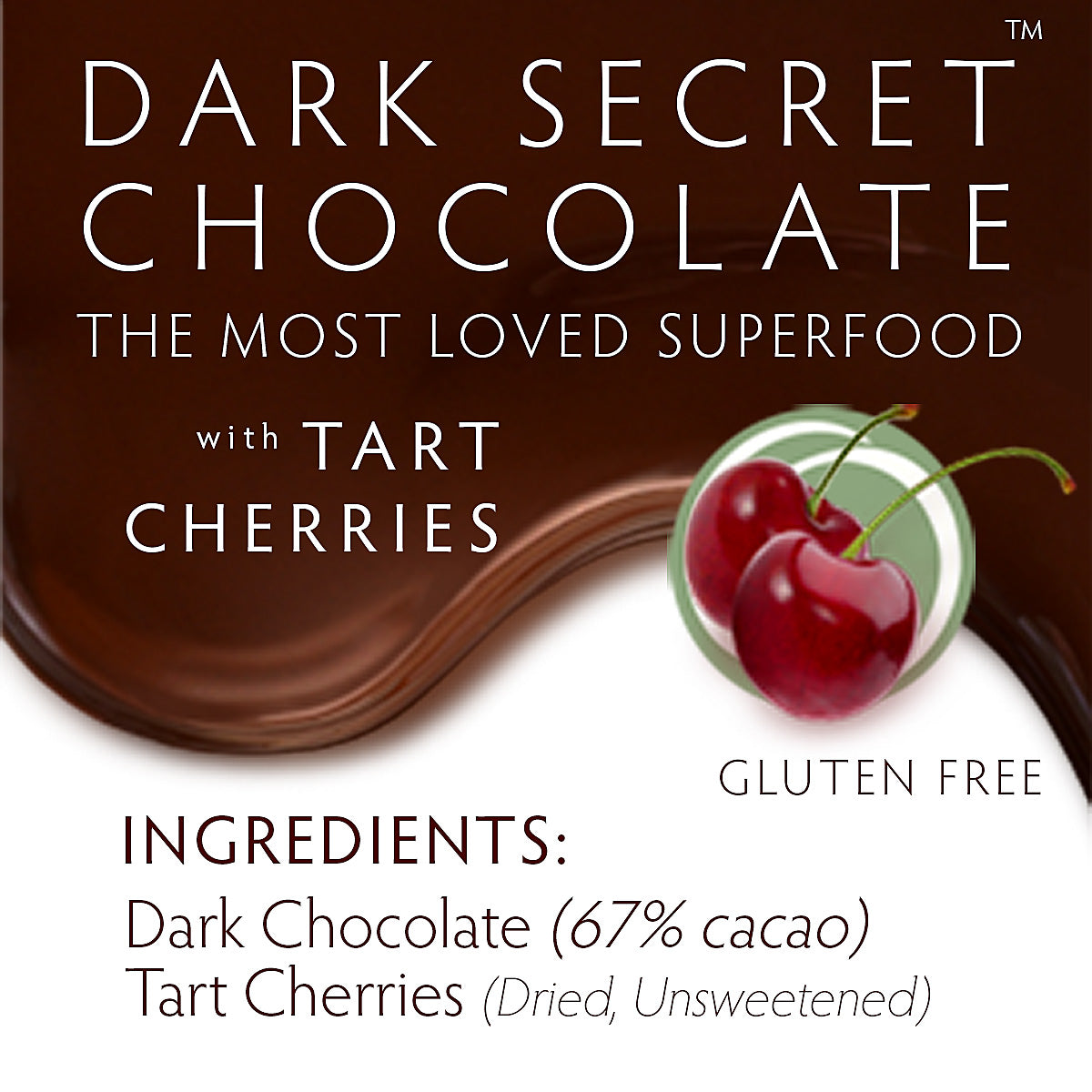 Dark Secret® Premium Dark Chocolate with Tart Cherries - 30-Day Supply Box | Gourmet Snacks for Gifting, Office Treats & Healthy Dessert Indulgence