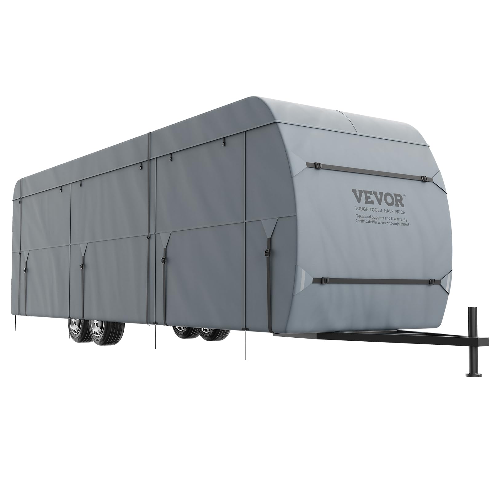 VEVOR 18-20' RV Travel Trailer Cover - 4-Layer Waterproof Windproof Camper Cover with Storage Bag | Heavy Duty Rip-Stop Non-Woven Fabric for Class A Motorhomes | Perfect for Outdoor Storage & Winter Protection