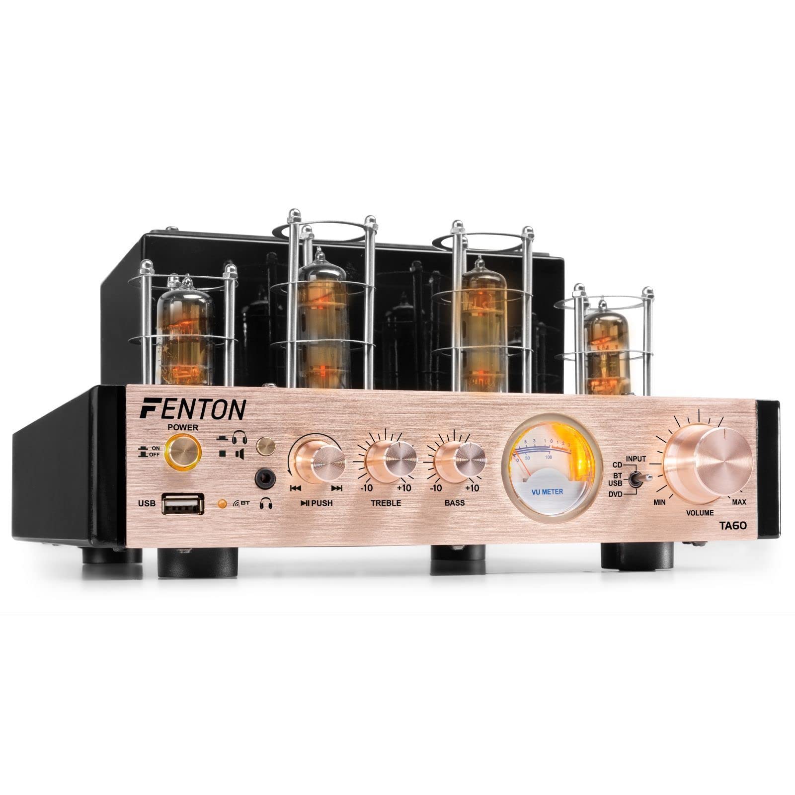 Fenton HiFi Tube Amplifier with Bluetooth 5.0 - Premium Home Stereo Audio System for Vinyl Records & Wireless Streaming - Perfect for Living Room, Home Theater & Music Studio