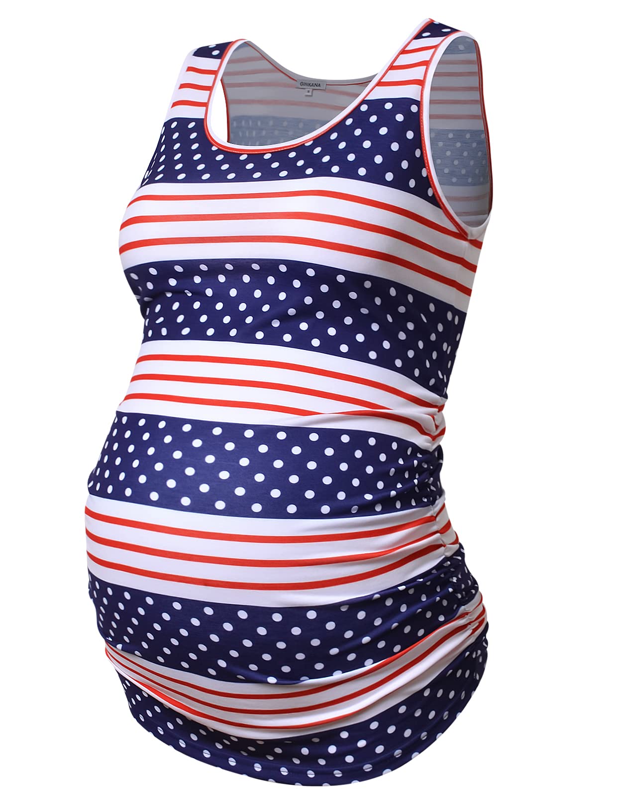 GINKANA Maternity Tank Tops - Sleeveless Ruched Nursing Shirts for Pregnant Women | Comfortable Maternity Clothes for Summer & Breastfeeding
