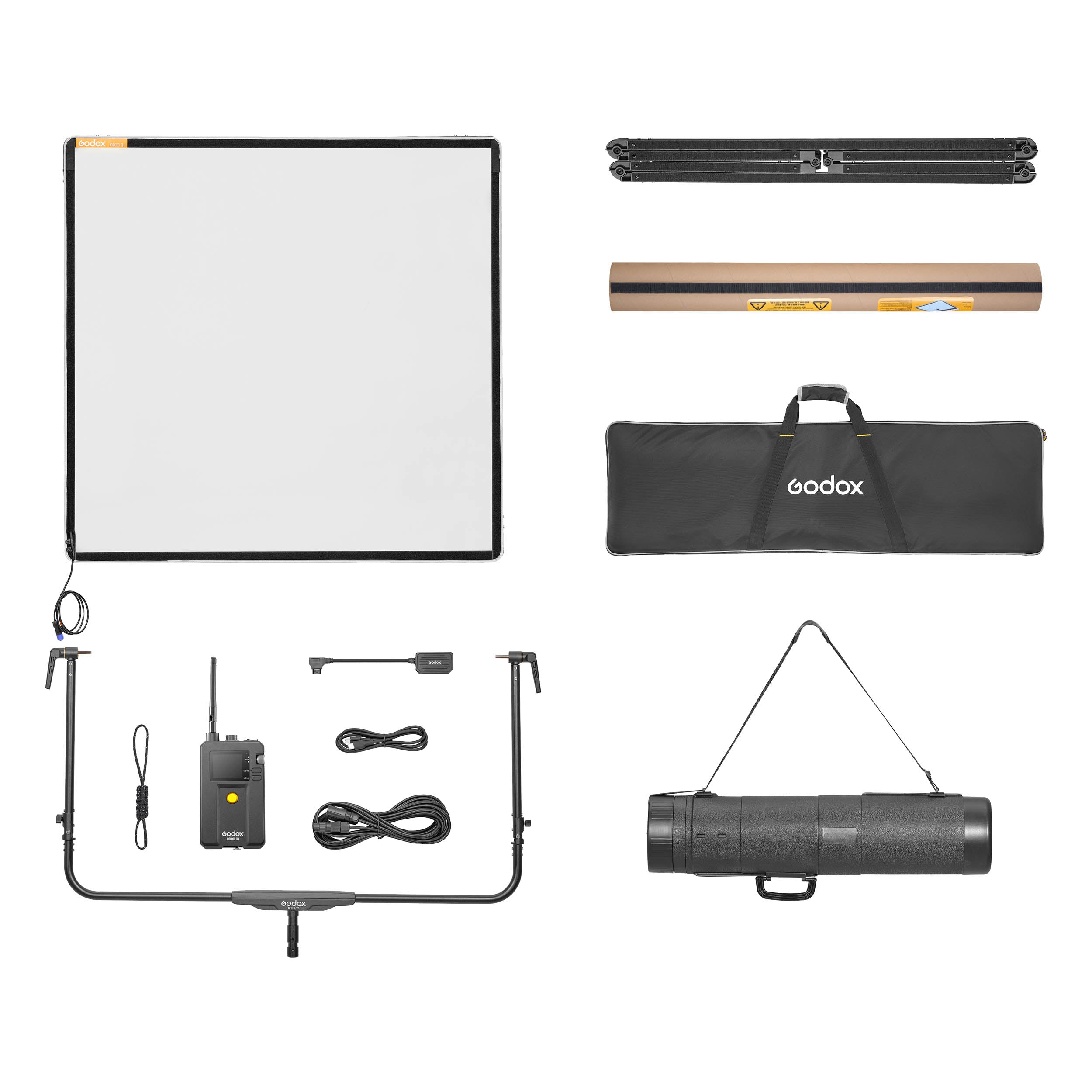 KNOWLED AD33 K2 100x100cm (3'x3') Motorized Adjustable LED Light Diffusion Panel - Dual Power (Mains/Battery) for Photography, Videography & Studio Lighting