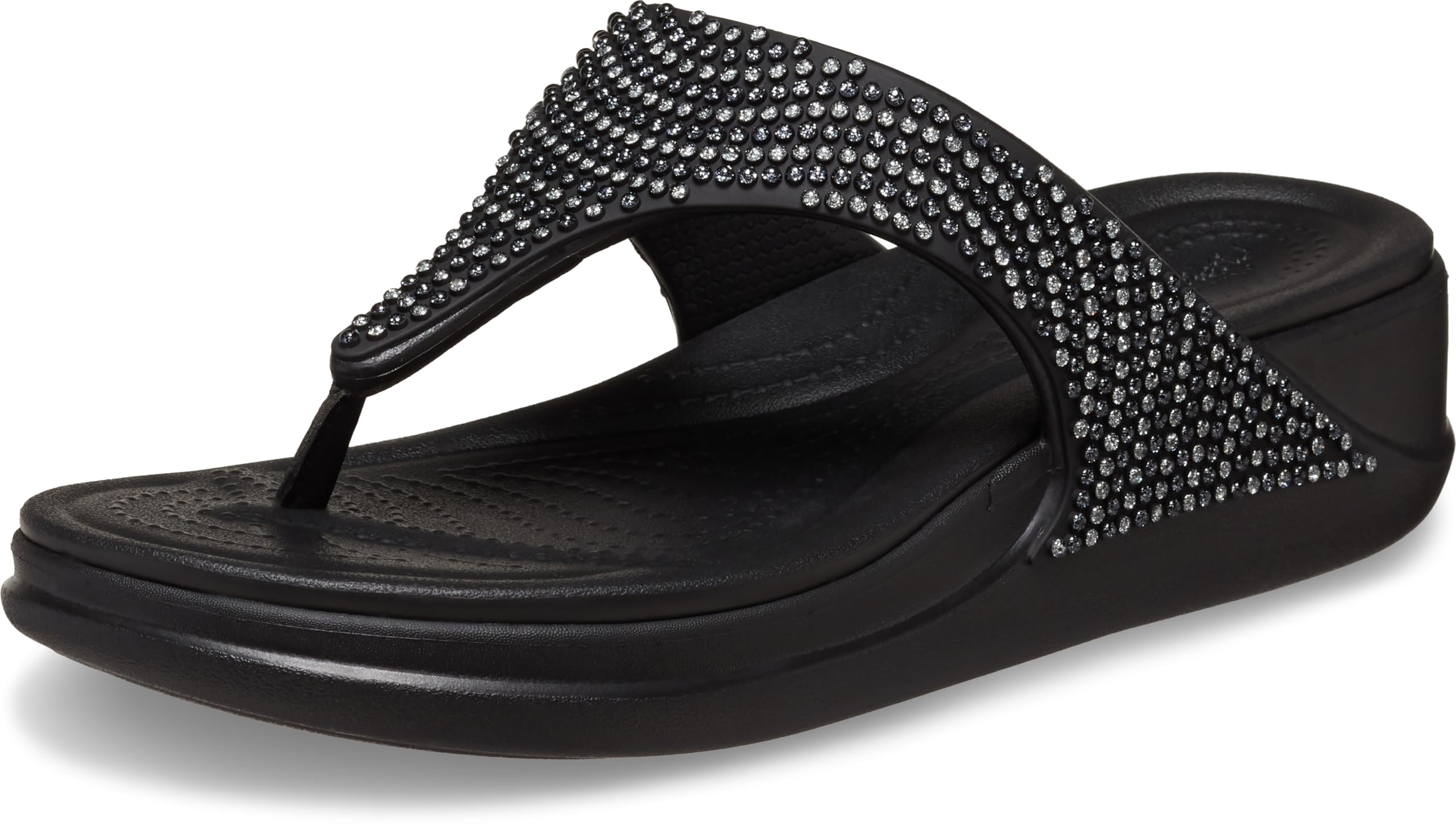 Crocs Women's Boca Bling Flip Wedge Platform Sandals - Comfortable & Stylish Summer Shoes for Beach, Pool, and Casual Outings