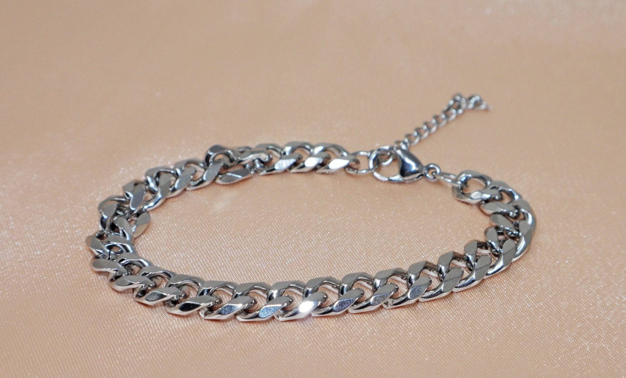 Stainless Steel Cuban Chain Link Bracelet for Men & Women - Classic Unisex Jewelry Gift for Him, Father’s Day, Wedding, Anniversary & Special Occasions - Perfect for Casual Wear, Date Night & Formal Events