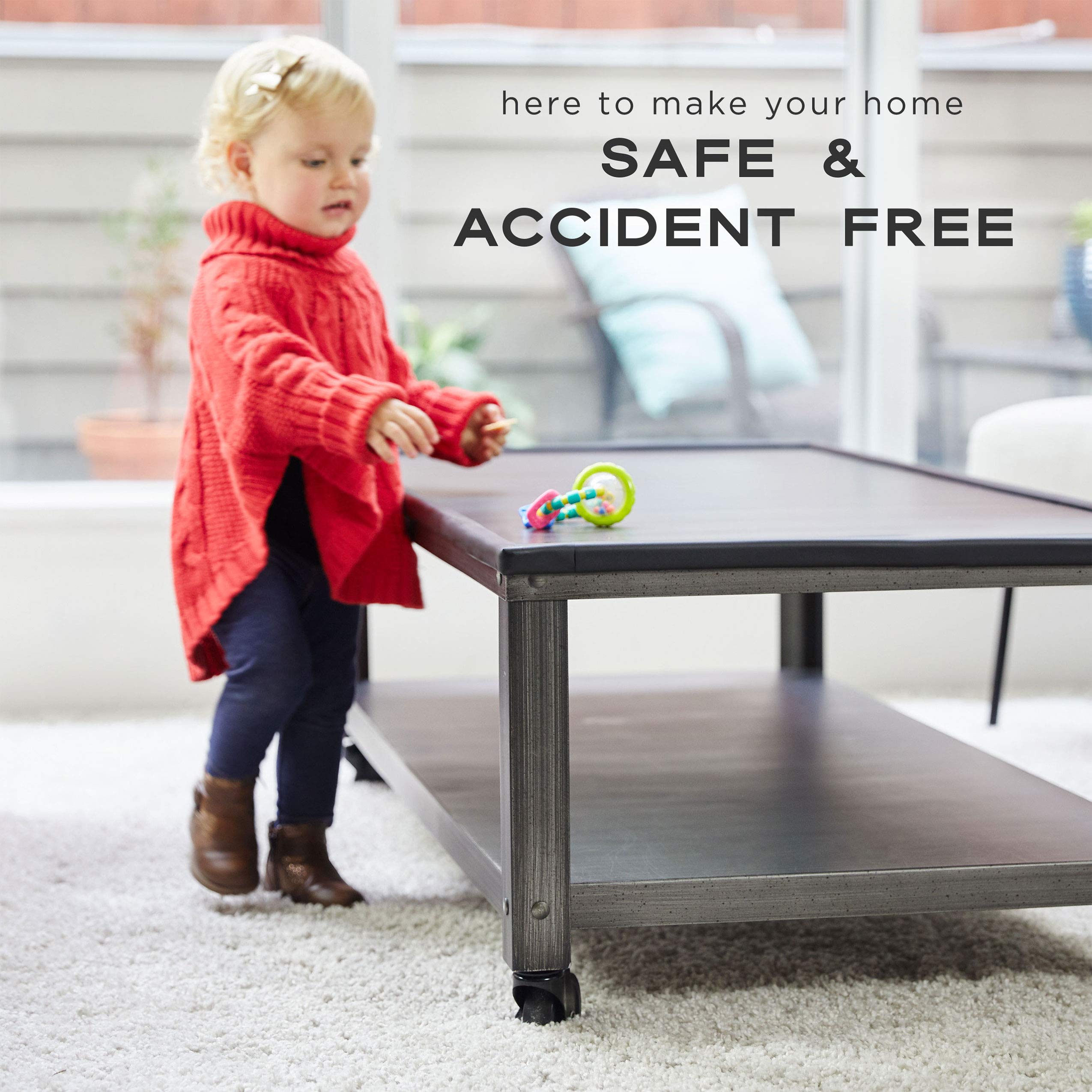 Bébé Earth Baby Proofing Corner Guard Protector Set - 16 Pack Safety Bumpers for Childproofing Furniture & Tables - Pre-Taped Corner Cushions in Coffee Brown - Perfect for Nursery, Living Room & Playroom Safety