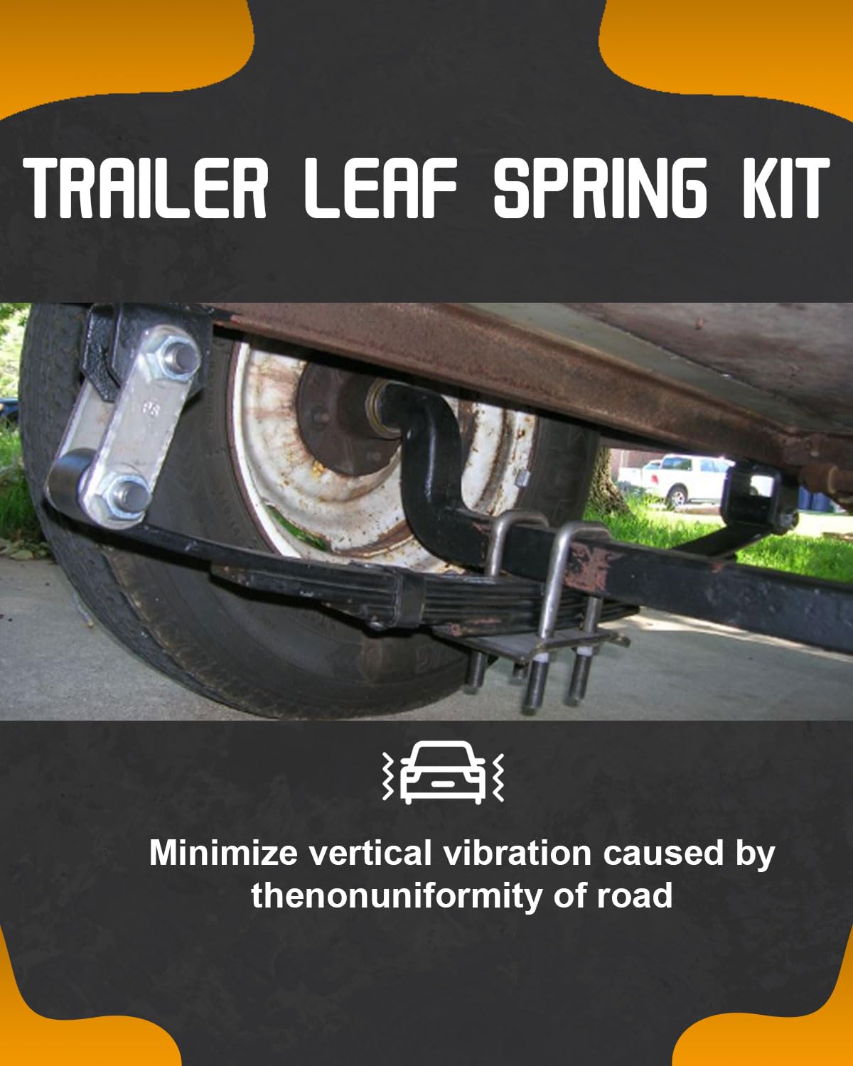 3500lb Single Trailer Axle Leaf Spring Kit - Heavy Duty 4 Leaf Spring with U-Bolt & Hanger Kit for Boat Trailers, Utility Trailers & Campers - Perfect for Towing, Hauling & Off-Road Adventures