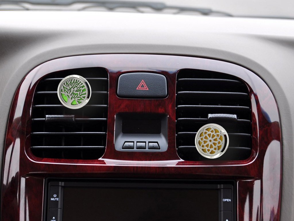 YOYONY Magnetic Car Air Freshener - 6 Colorful Felt Refill Pads with Aromatherapy Essential Oils | Stainless Steel Vent Clip Diffuser & Air Purifier | Perfect Gift for Drivers (Music Notes Design) | Ideal for Road Trips, Commuting & Car Interior Refreshment