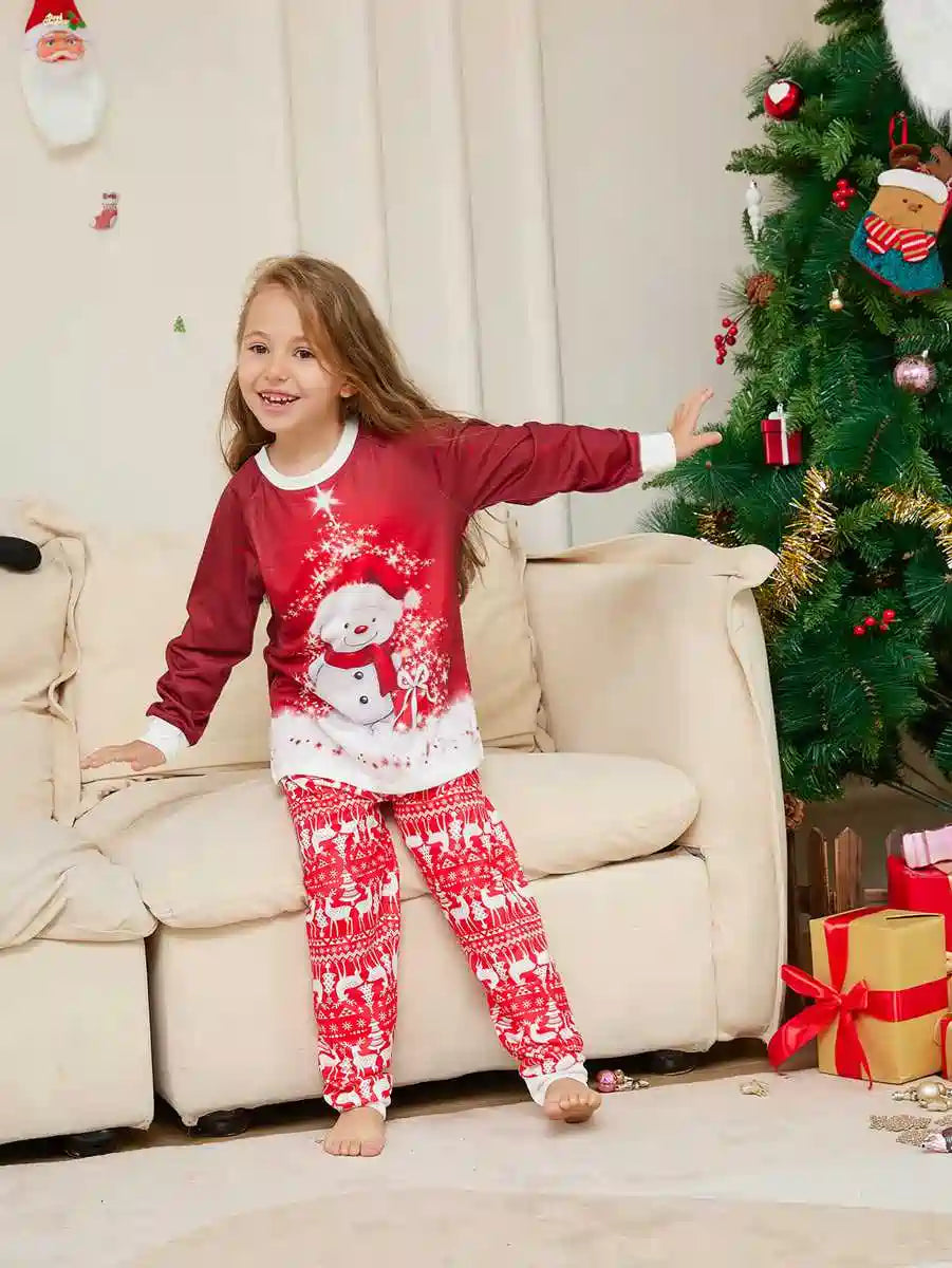 Snowman Christmas Matching Family Pajamas Set - Cozy Holiday Sleepwear for Kids & Adults - Perfect for Christmas Morning & Family Photos