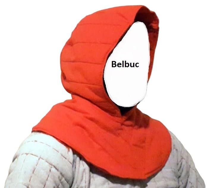 Red Medieval Padded Coif Hood - Authentic Quilted Arming Cap for LARP, Reenactment & Cosplay - Comfortable Headwear for Historical Events & Costumes