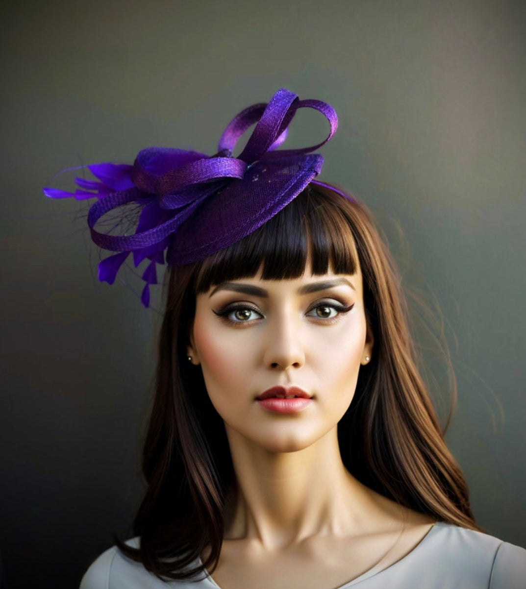 Elegant Purple Tea Party Fascinator Hat for Women - Perfect for Afternoon Tea, Bridal Showers & Garden Parties