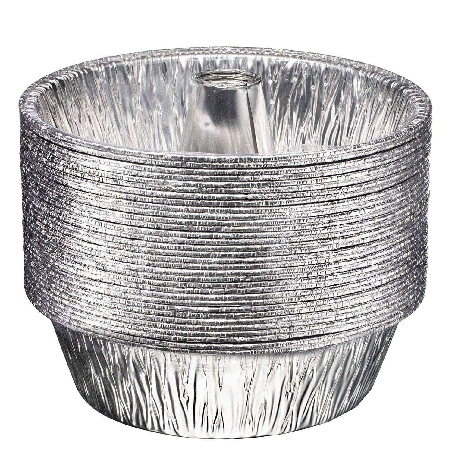Disposable Aluminum 8-Inch Angel Tube Foil Pans - Pack of 500 | Perfect for Baking, Catering & Food Storage | Heavy-Duty & Leak-Proof